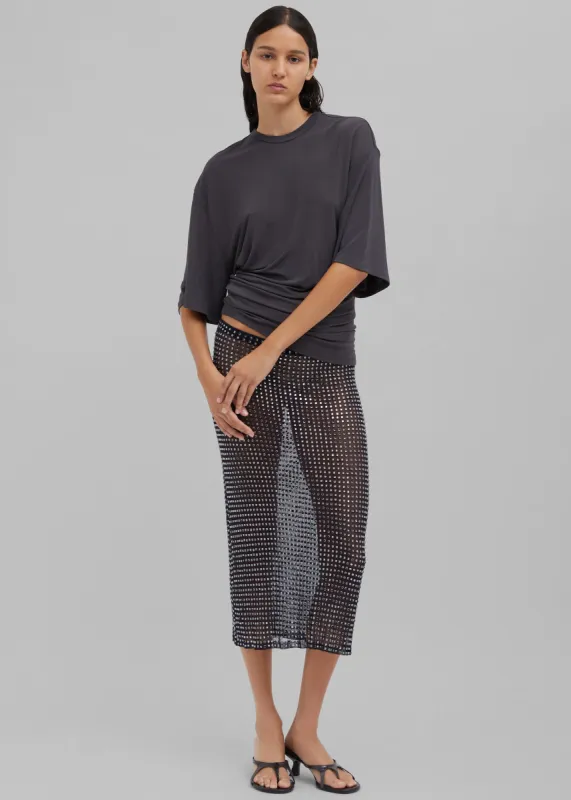 Christopher Esber Cristalla Knit Skirt - Ink sold by Frankie Shop
