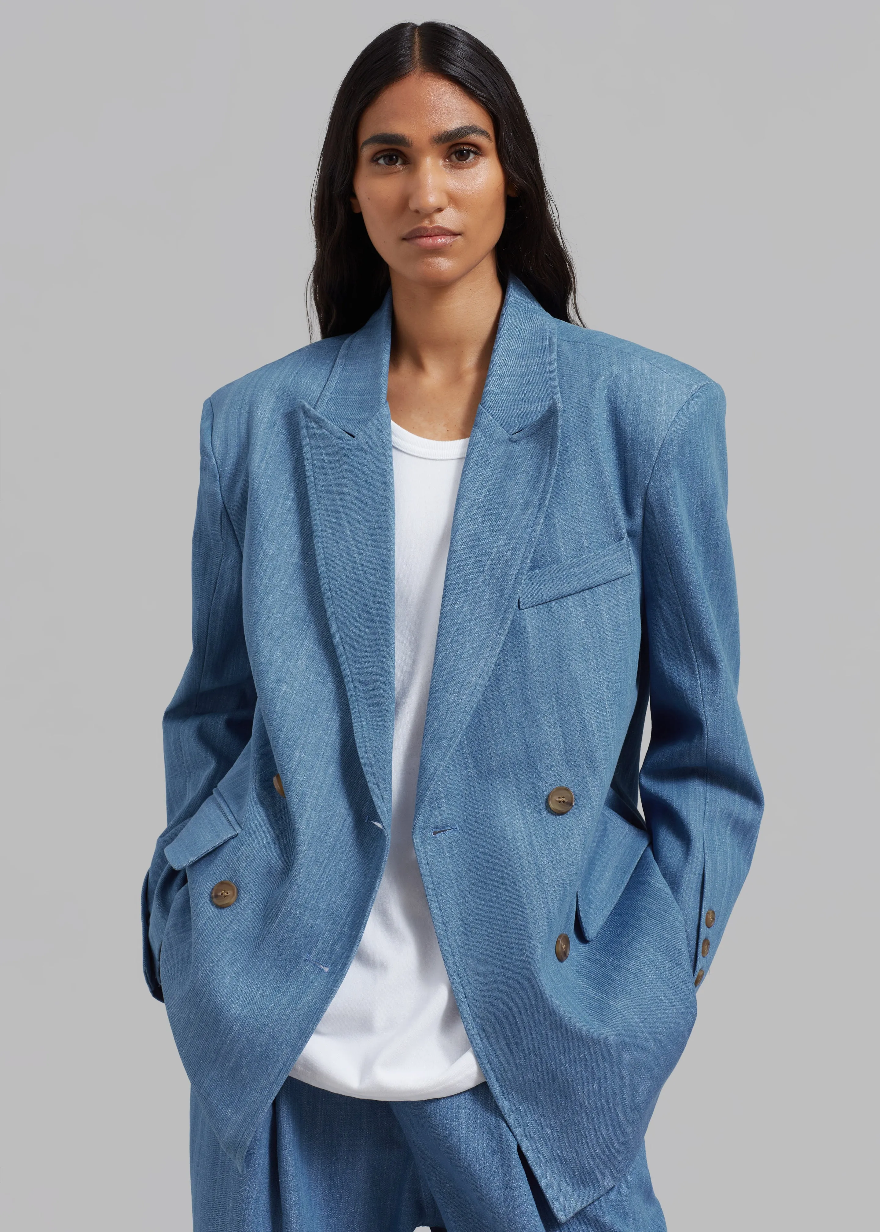 Jan Denim Blazer - Blue sold by Frankie Shop