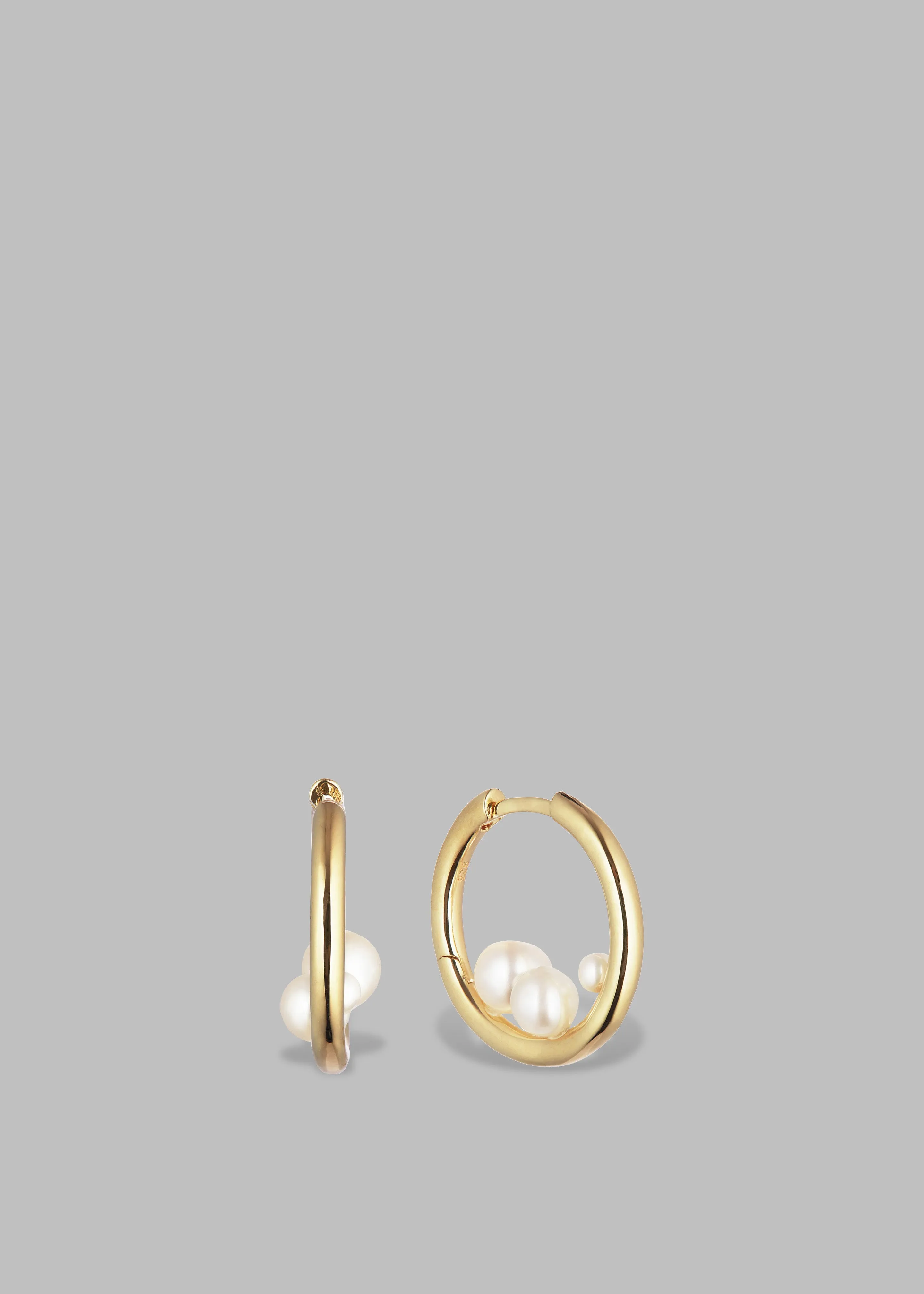 Otiumberg Trio Pearl Hoops - Gold sold by Frankie Shop