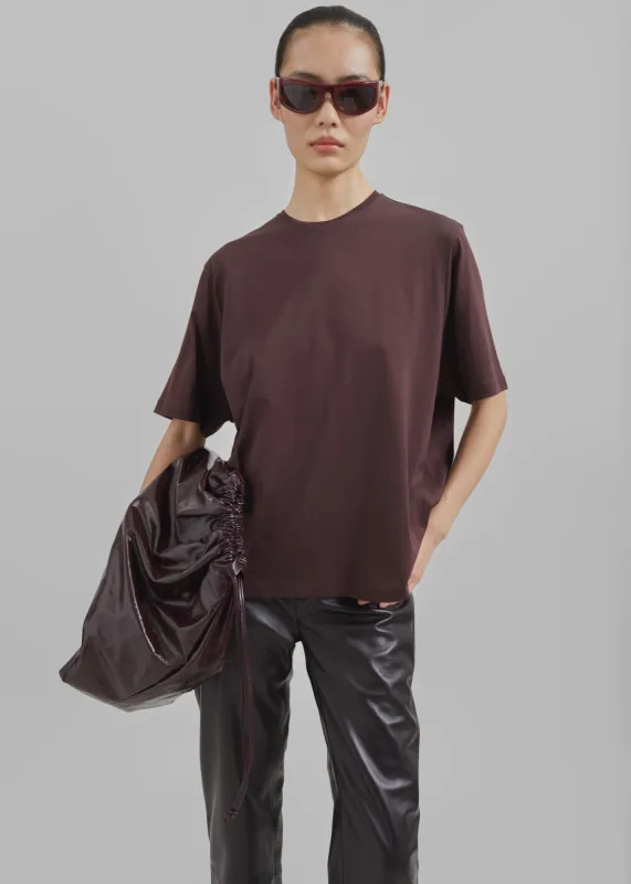Harper Soft Organic T-Shirt - Dark Plum made by Frankie Shop