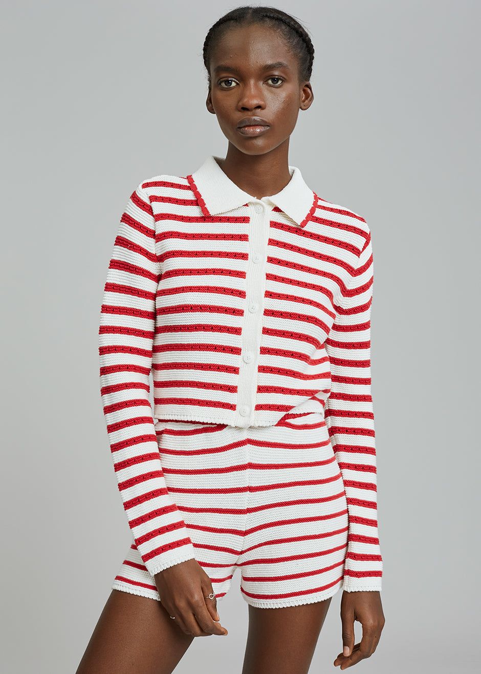 Aqua Knit Short - Red Stripe sold by Frankie Shop product image thumbnail 6