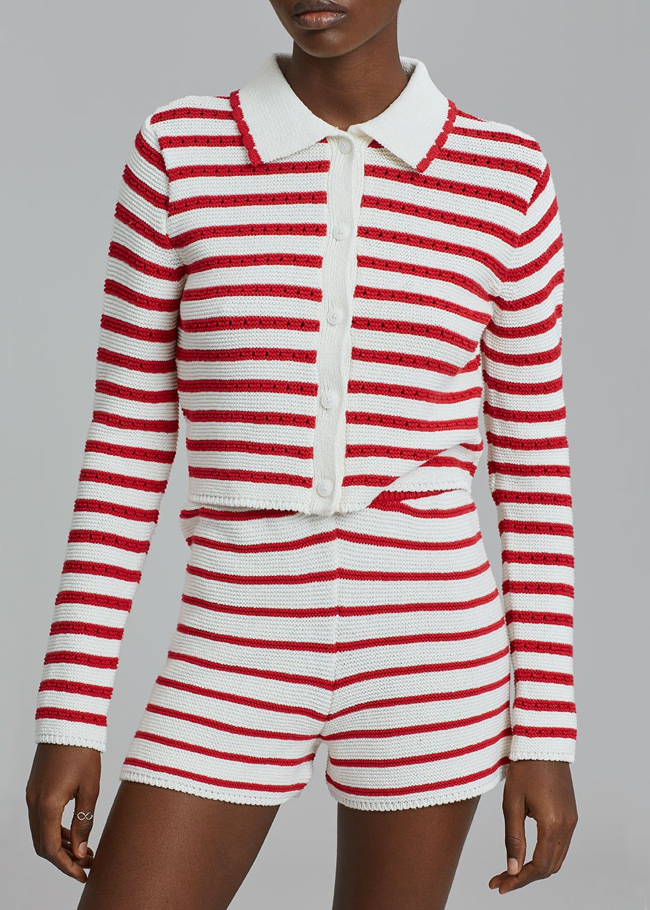 Aqua Knit Short - Red Stripe sold by Frankie Shop product image thumbnail 5