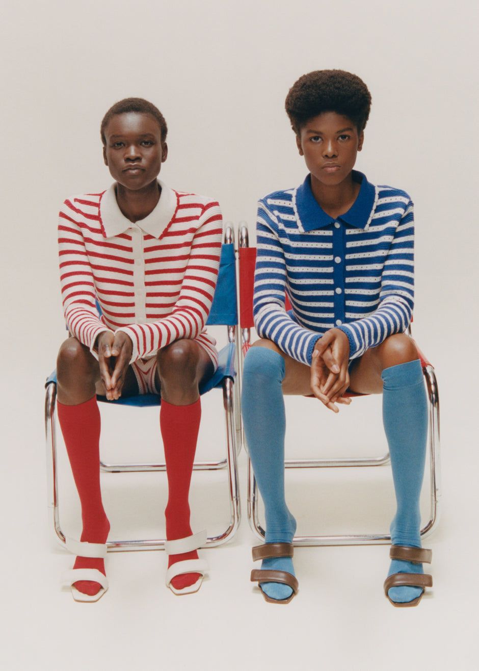 Aqua Knit Short - Red Stripe sold by Frankie Shop product image thumbnail 3