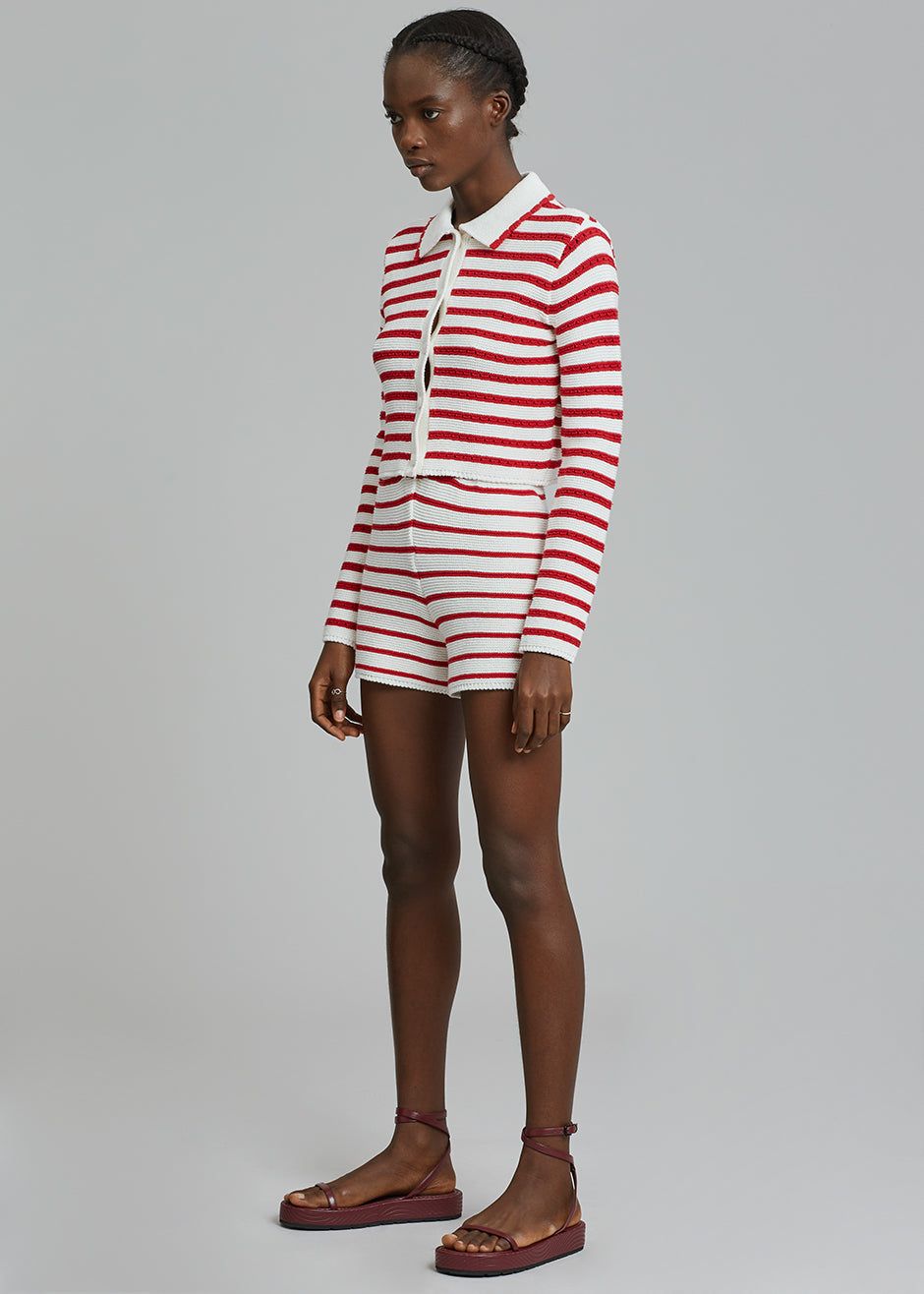 Aqua Knit Short - Red Stripe sold by Frankie Shop product image thumbnail 4