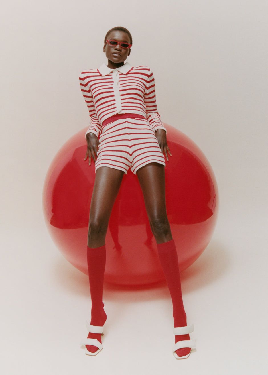 Aqua Knit Short - Red Stripe sold by Frankie Shop product image thumbnail 13