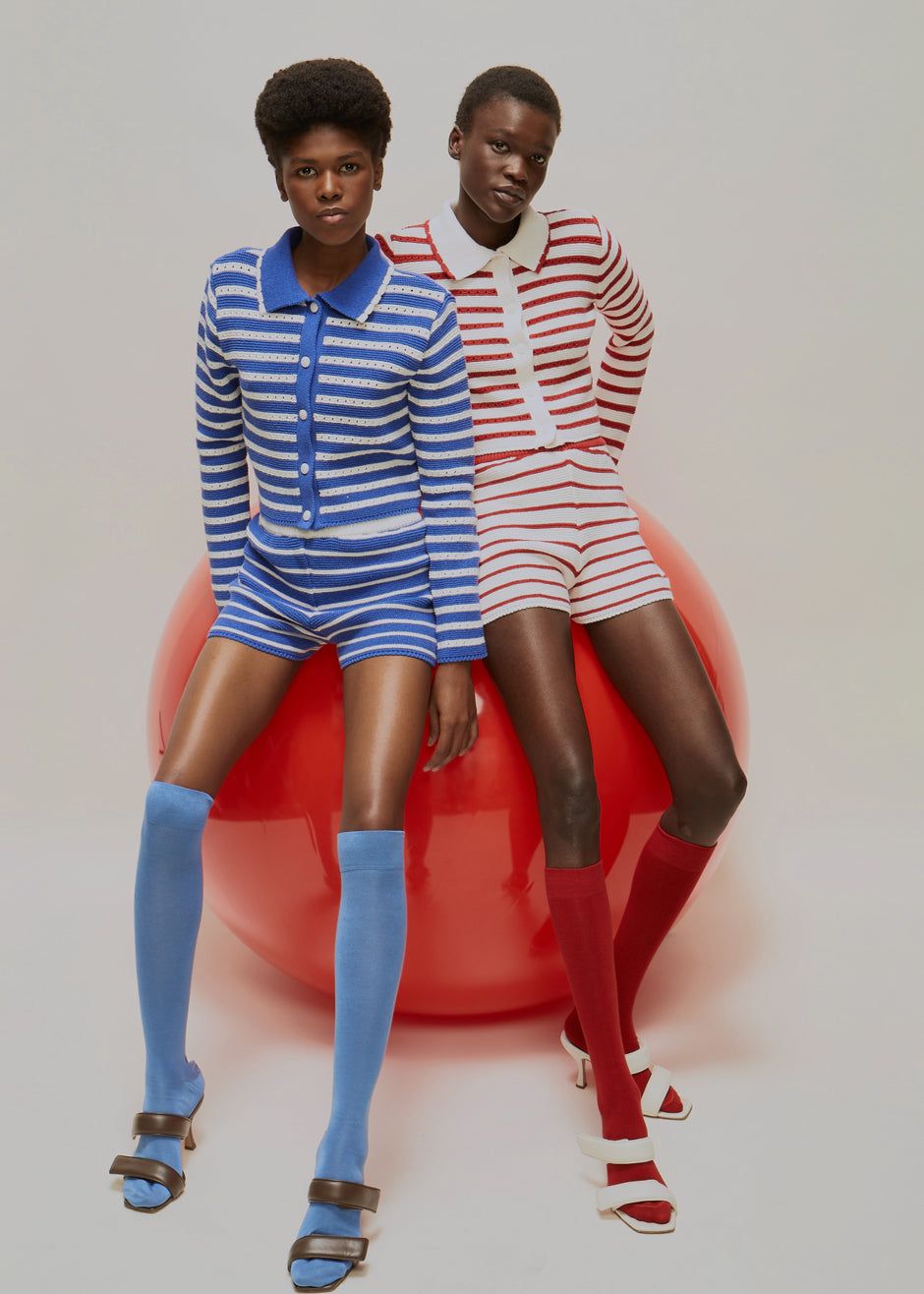 Aqua Knit Short - Red Stripe sold by Frankie Shop product image thumbnail 12