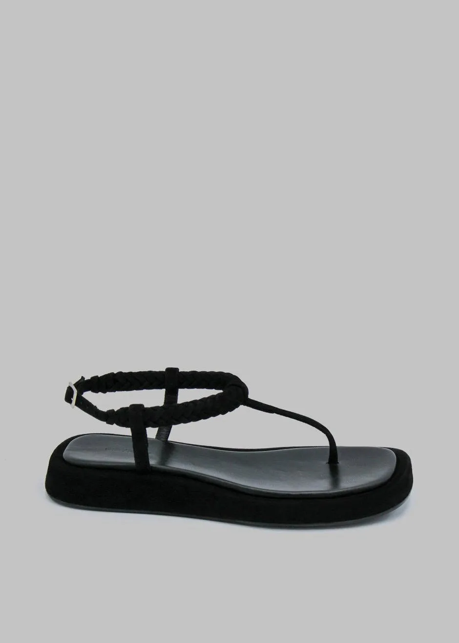 GIA x RHW Flat Thong Sandal - Black sold by Frankie Shop