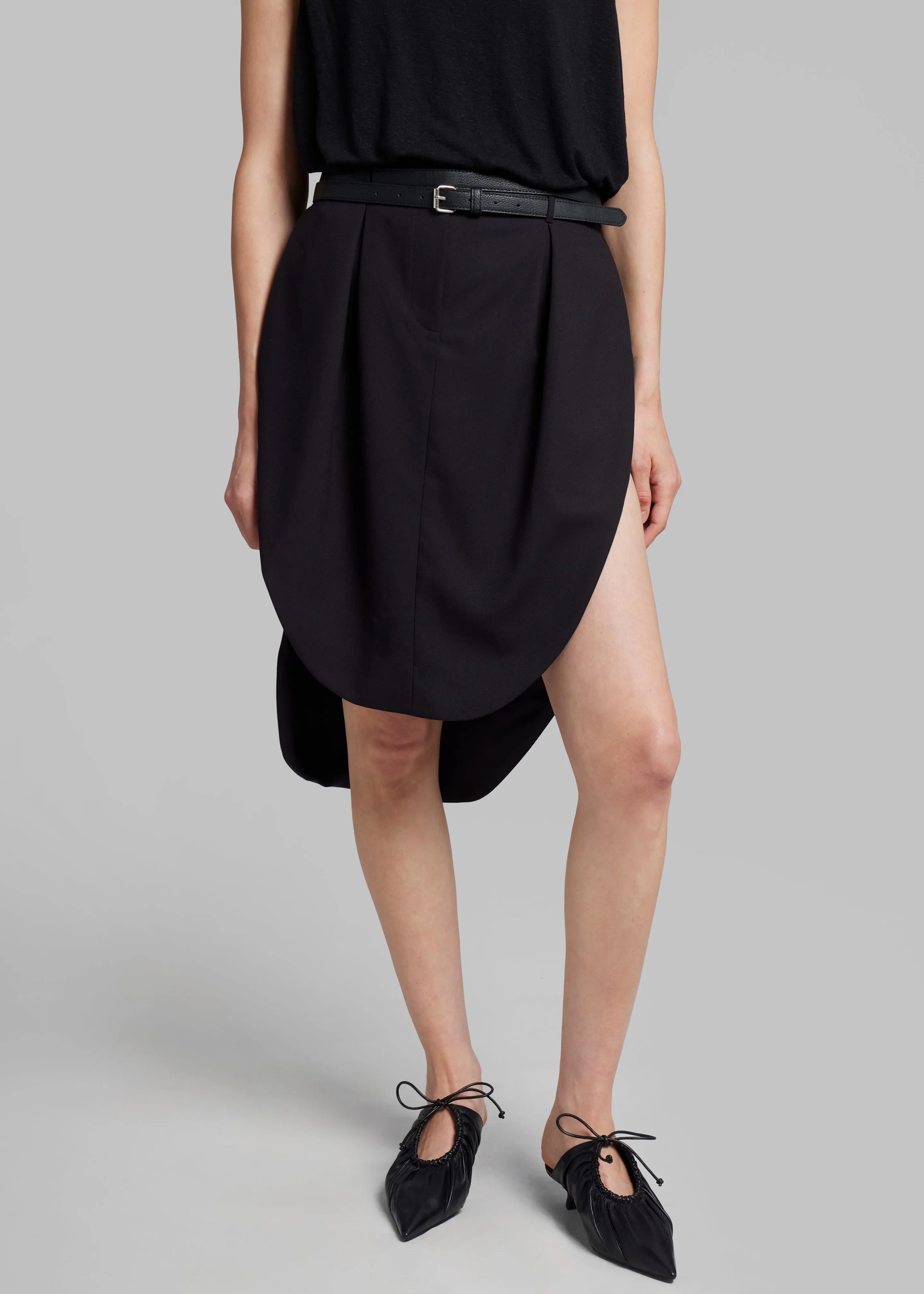 スカート Siyazu SIST9021 Tulip Skirt_Black Black Skirt with Orchidee-Print Detail – PUCCI Online Store