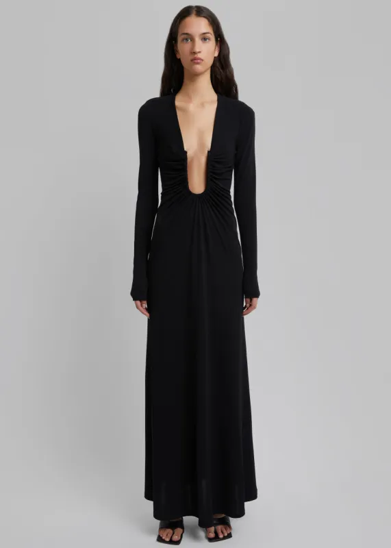 Christopher Esber Arced Palm Long Sleeve Dress - Black sold by Frankie Shop