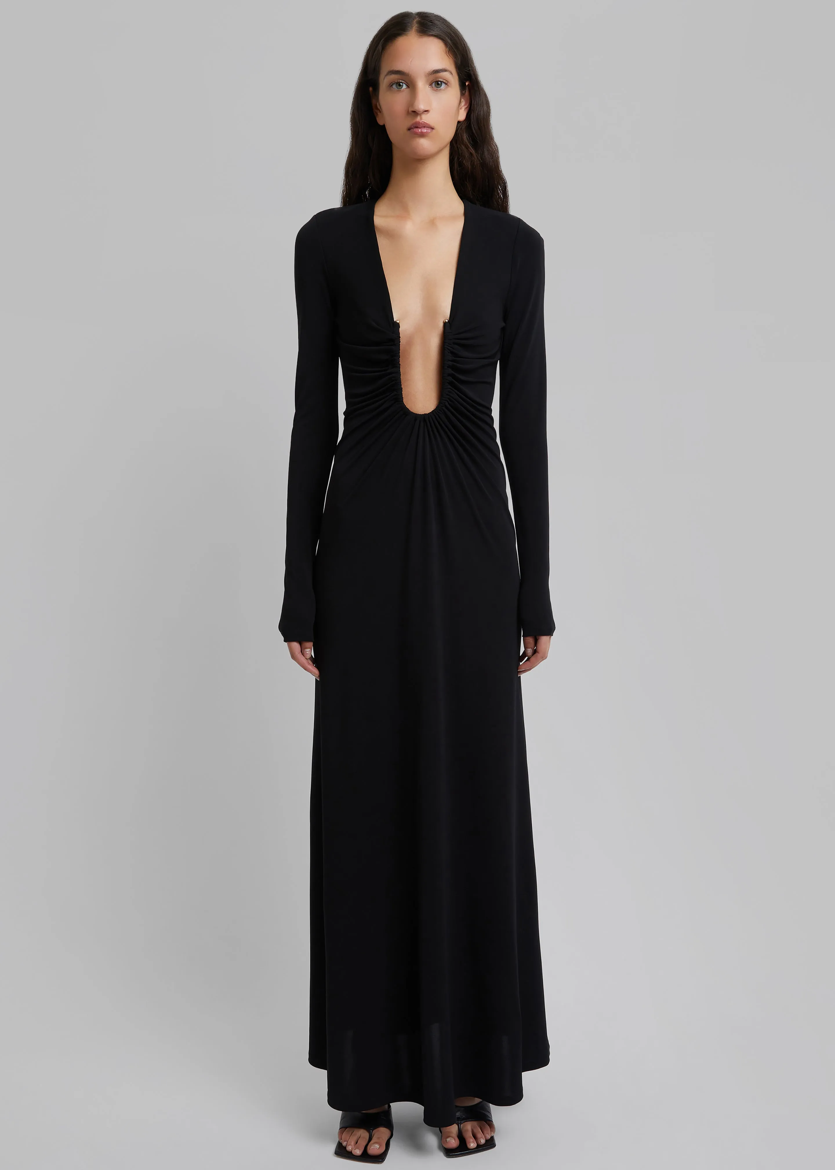 Christopher Esber Arced Palm Long Sleeve Dress - Black sold by Frankie Shop