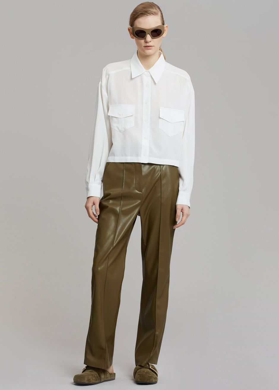 Nanushka Lucee Vegan Leather Pants - Olive sold by Frankie Shop product image thumbnail 2