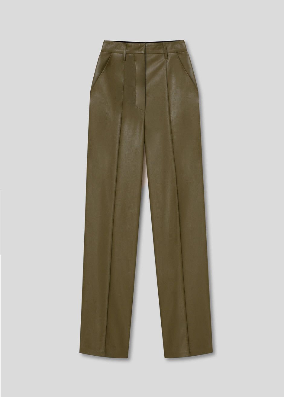 Nanushka Lucee Vegan Leather Pants - Olive sold by Frankie Shop product image thumbnail 9