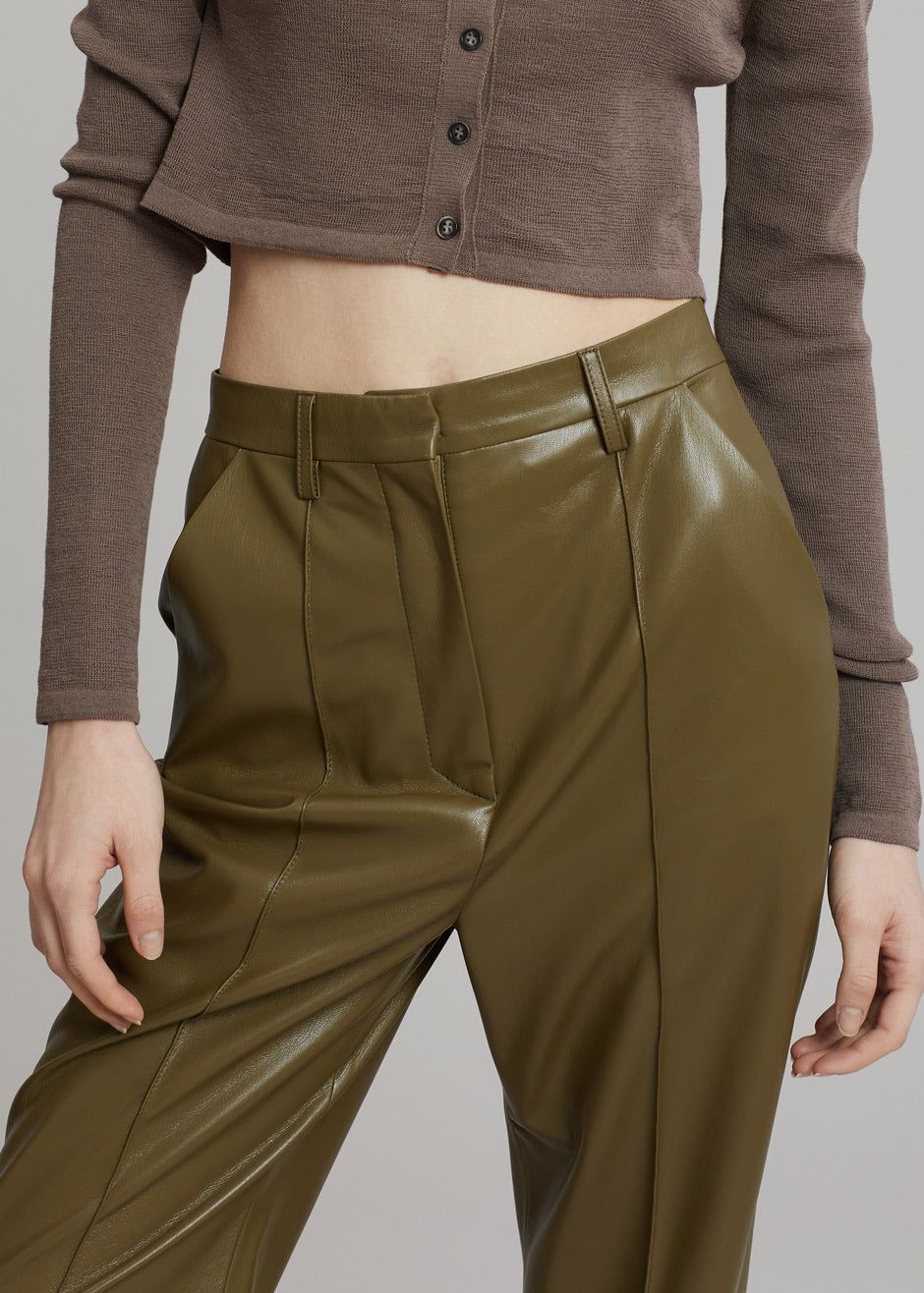 Nanushka Lucee Vegan Leather Pants - Olive sold by Frankie Shop product image thumbnail 7