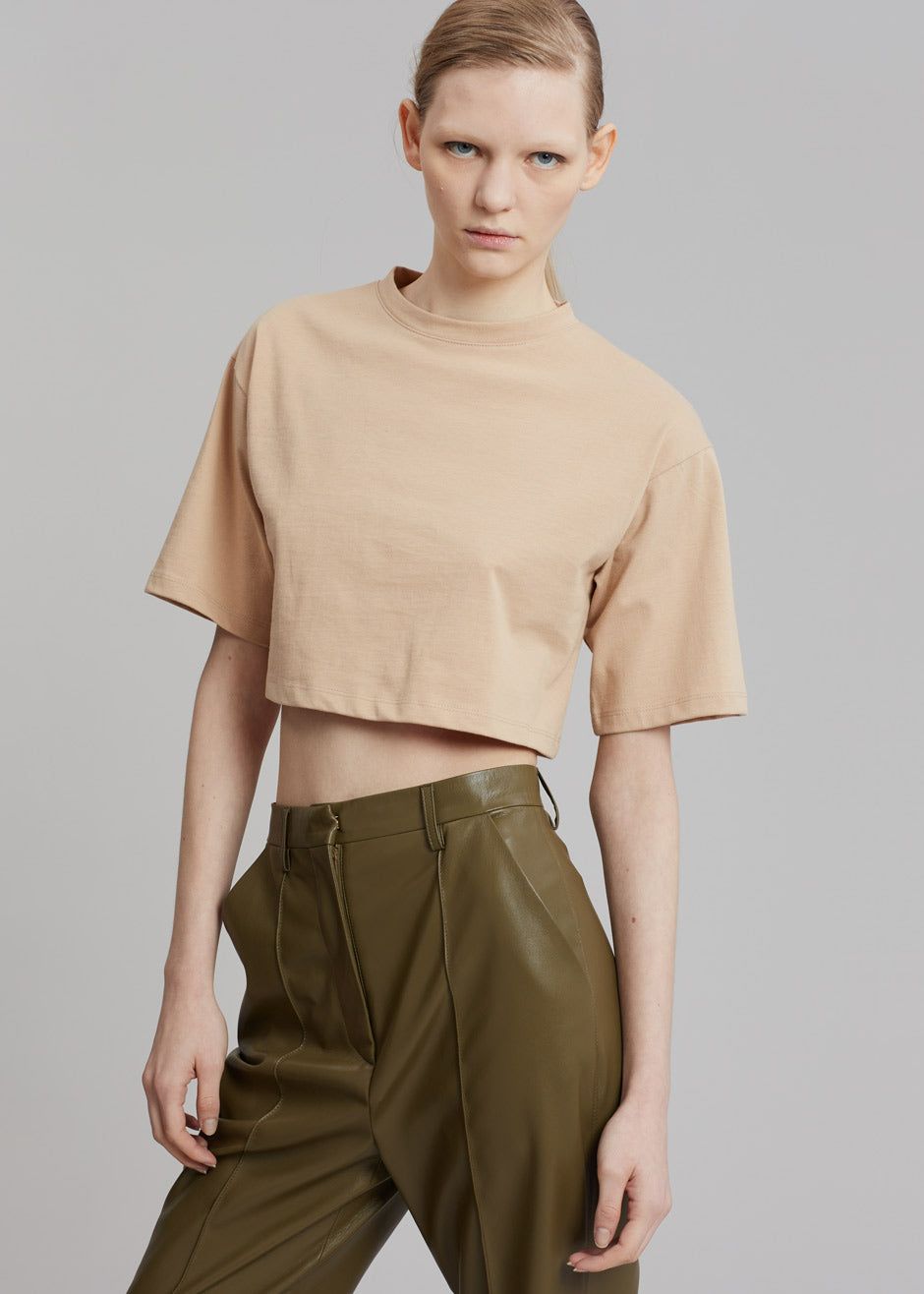 Nanushka Lucee Vegan Leather Pants - Olive sold by Frankie Shop product image thumbnail 3