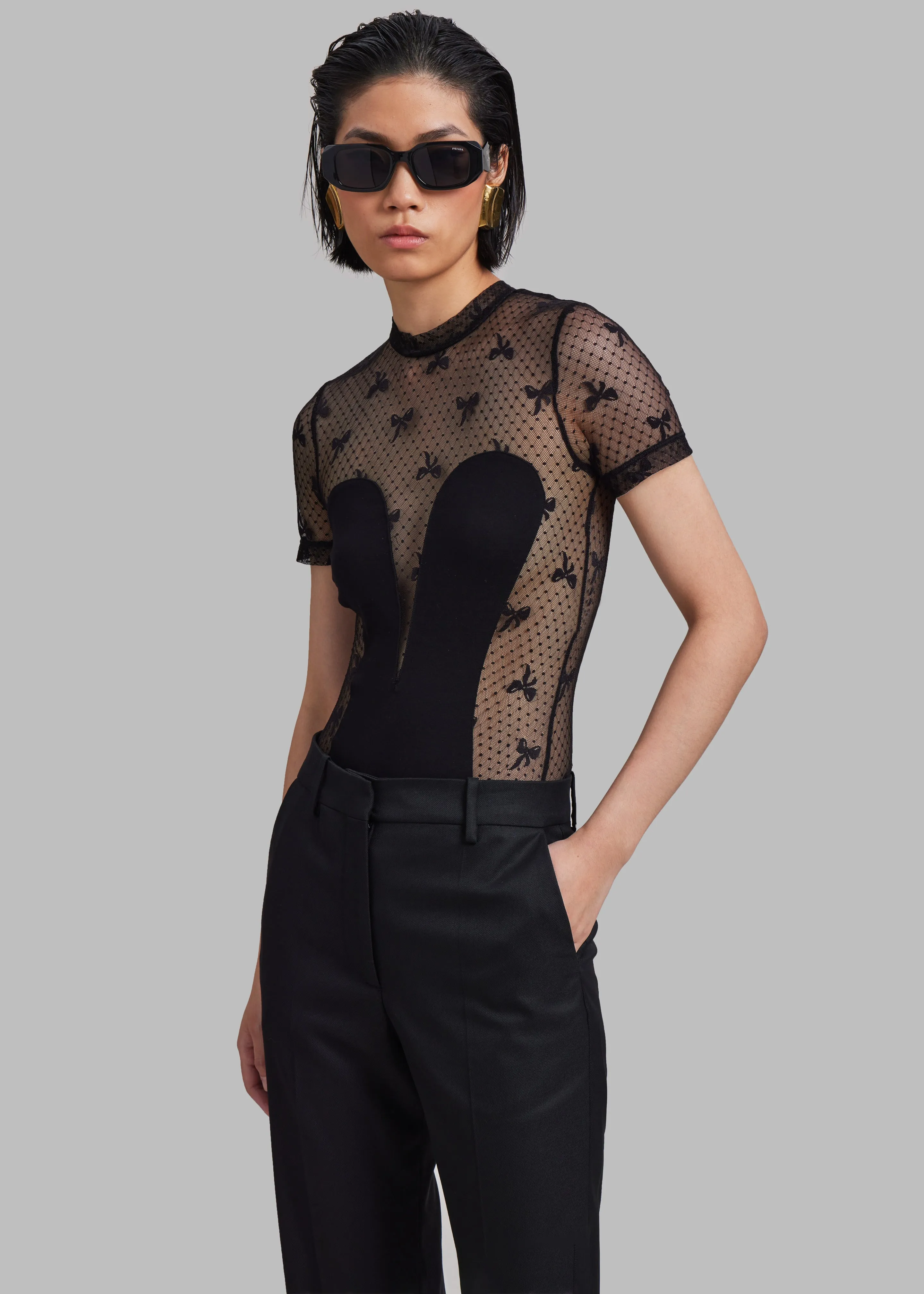 ROTATE Contrast Bodysuit - Black sold by Frankie Shop product image thumbnail 4