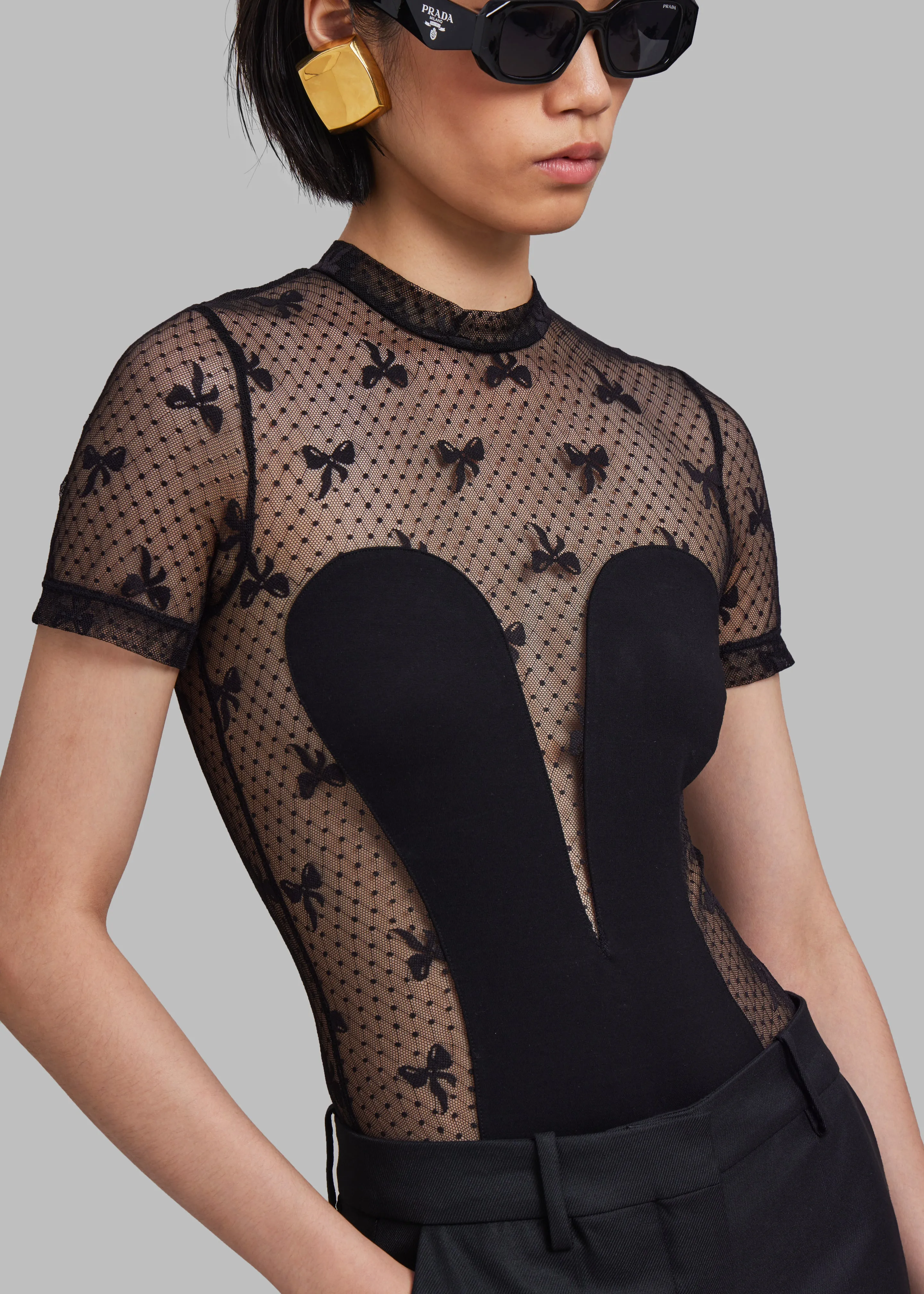 ROTATE Contrast Bodysuit - Black sold by Frankie Shop product image thumbnail 2