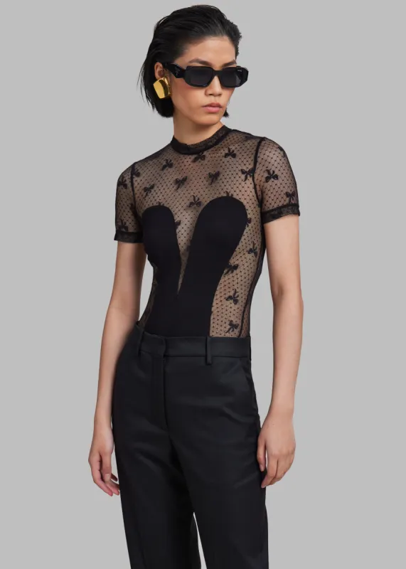 ROTATE Contrast Bodysuit - Black sold by Frankie Shop