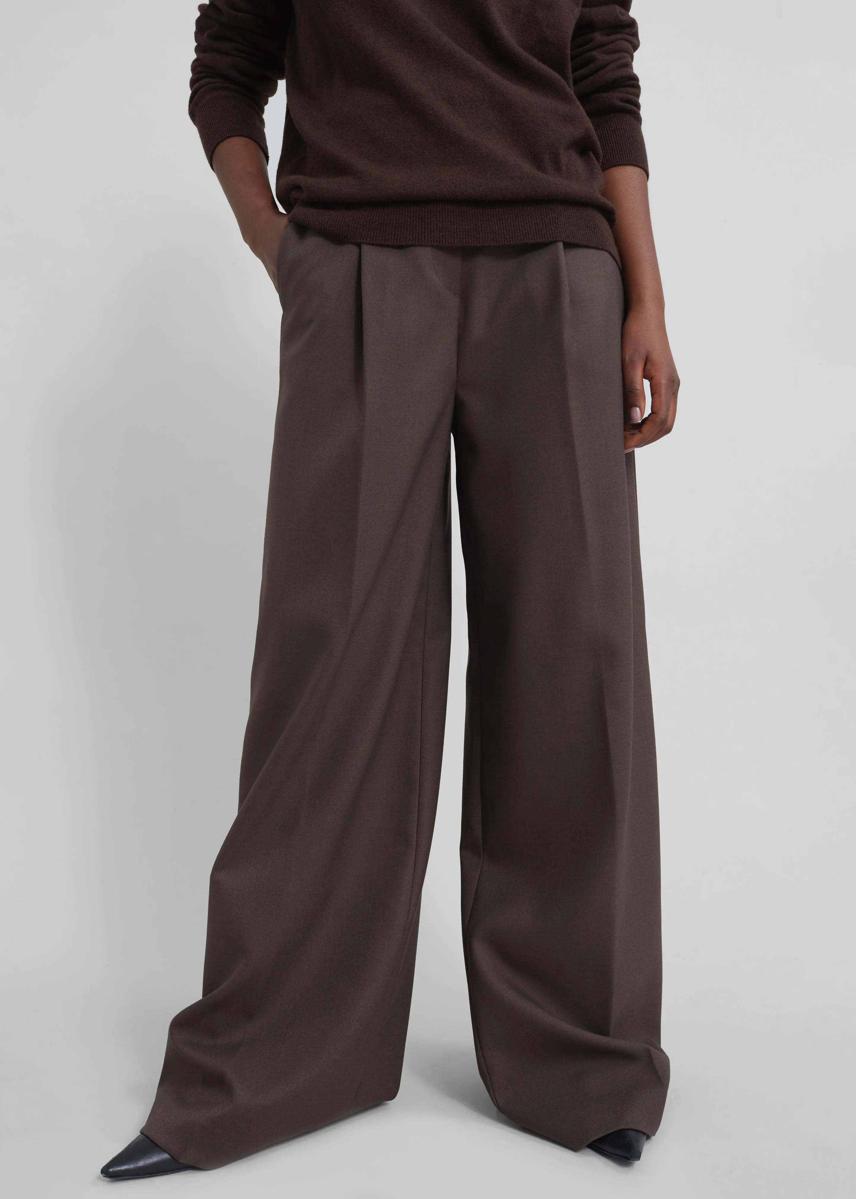 Kamila Wide Leg Trousers - Brown sold by Frankie Shop product image thumbnail 4