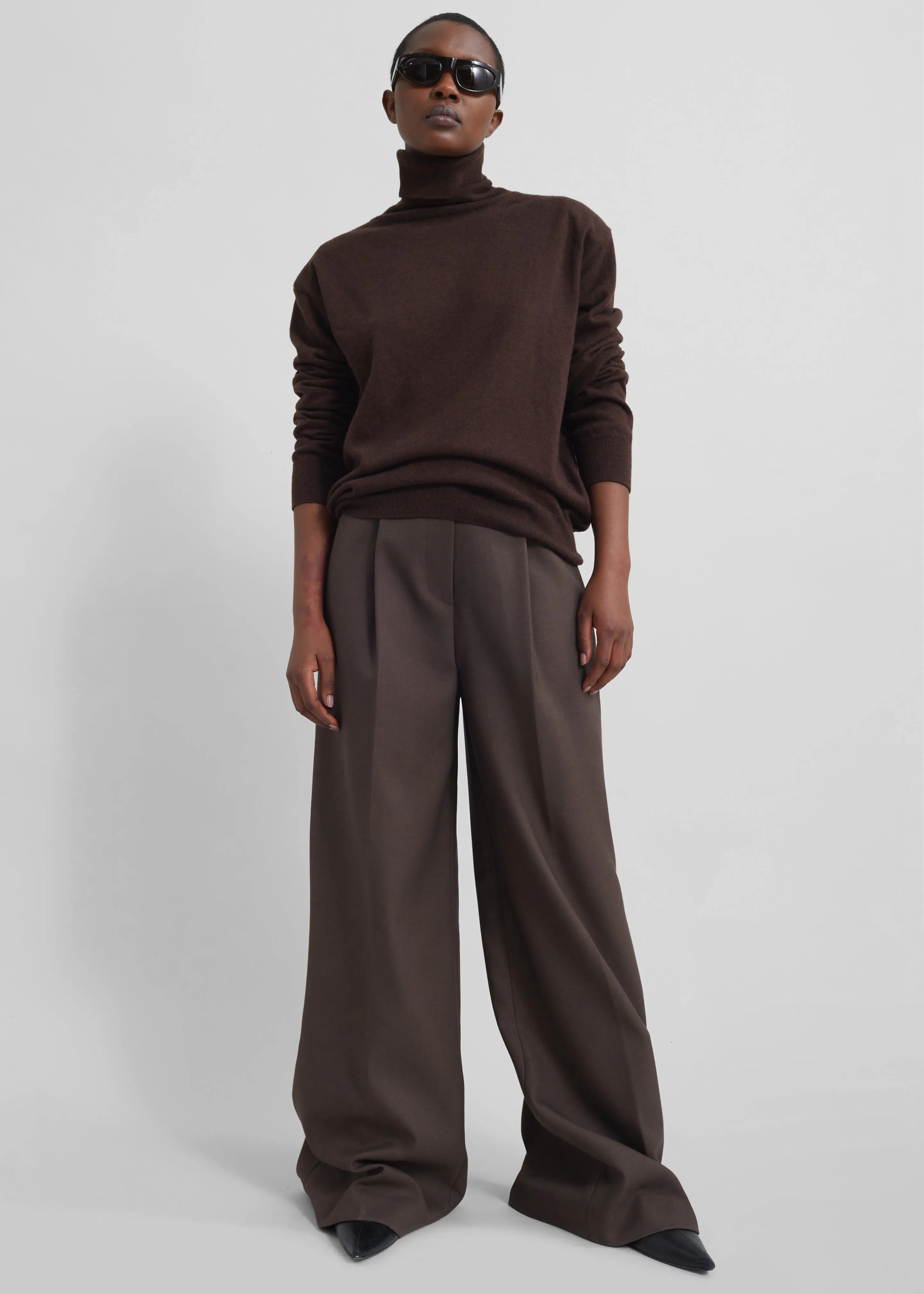 Kamila Wide Leg Trousers - Brown sold by Frankie Shop product image thumbnail 3