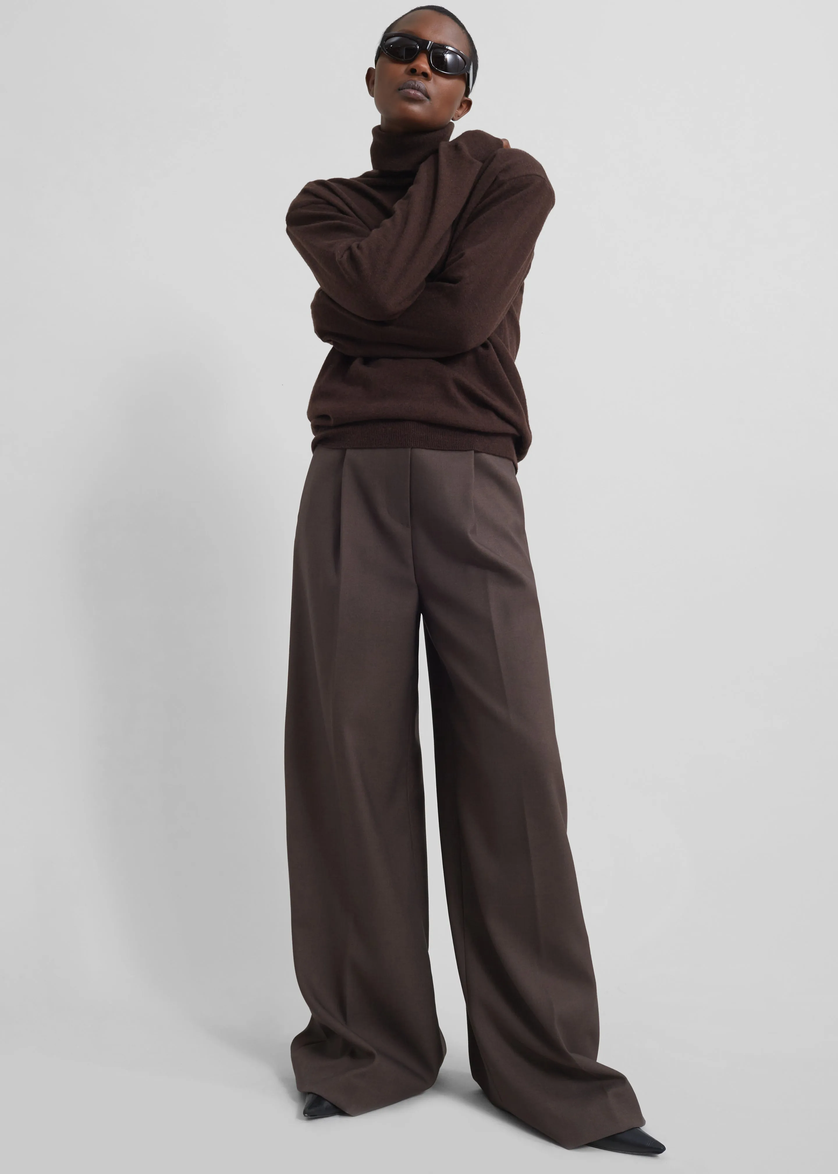 Kamila Wide Leg Trousers - Brown sold by Frankie Shop product image thumbnail 5