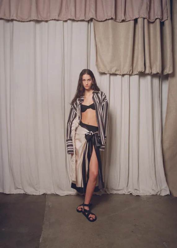 Solaqua The Mathise Sarong - Ecru/Noir made by Frankie Shop