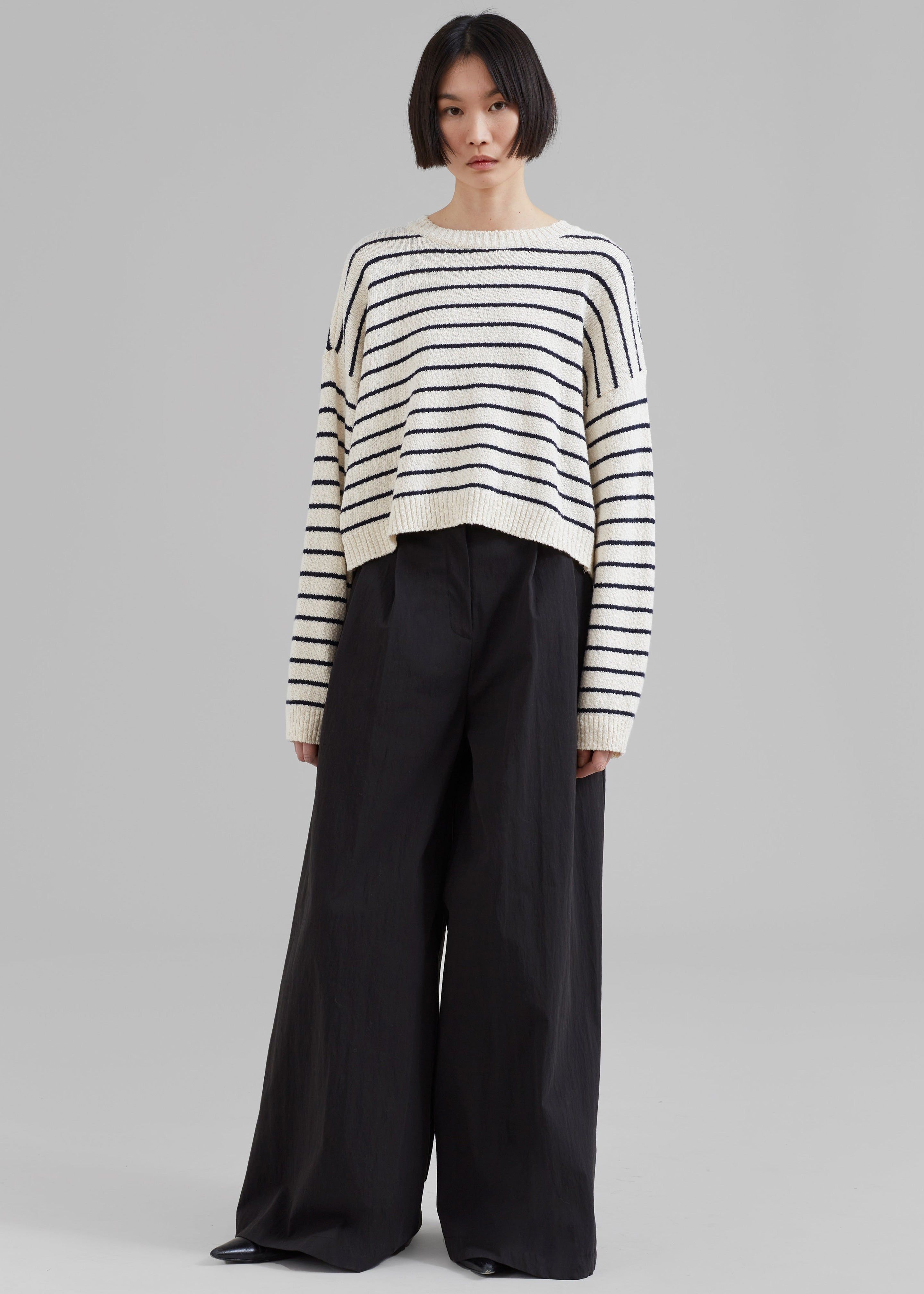 Iona Boatneck Cream Sweater - Navy Stripe sold by Frankie Shop product image thumbnail 2