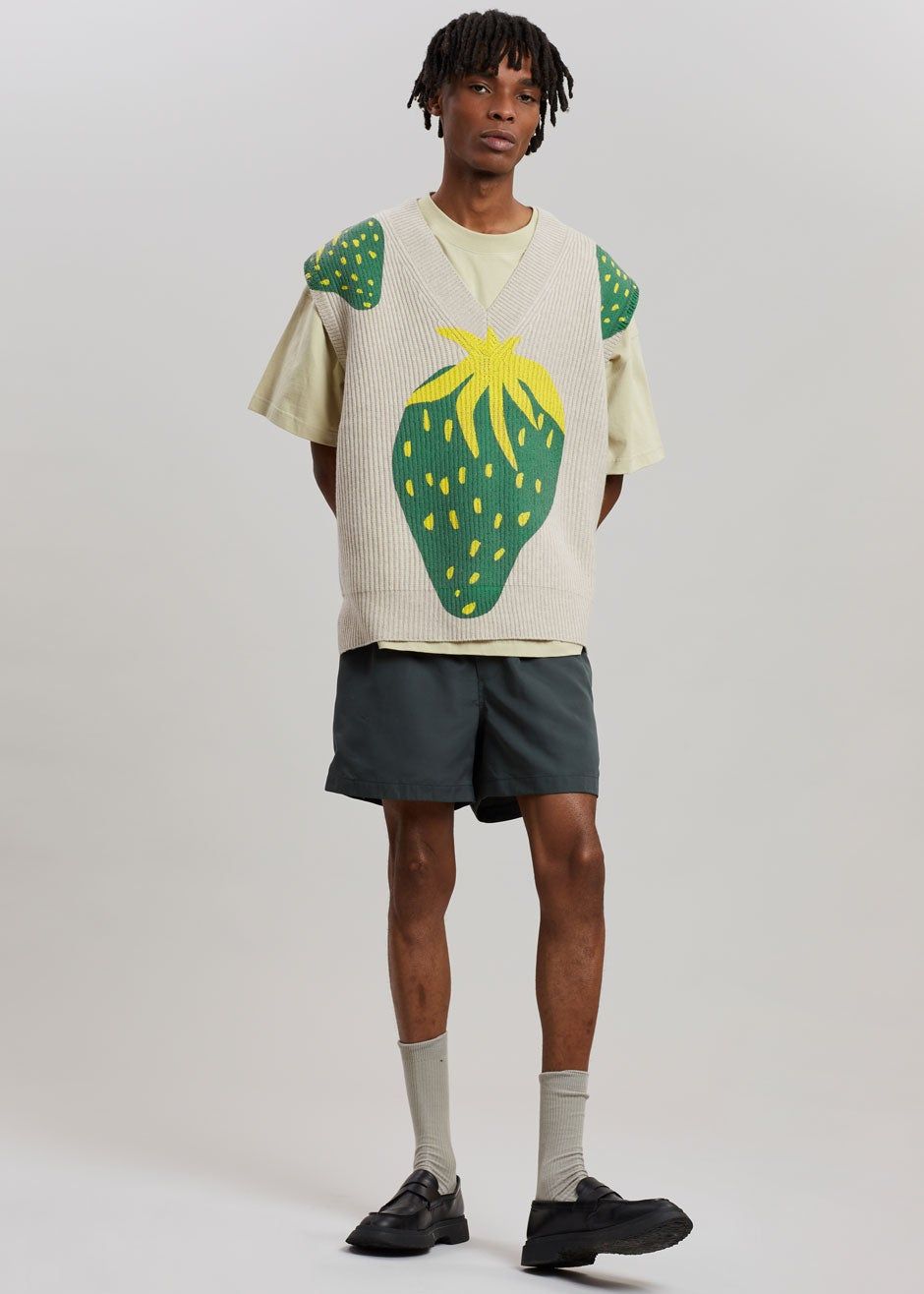 JW Anderson Strawberry V-Neck Vest - Natural/Green sold by Frankie Shop product image thumbnail 8