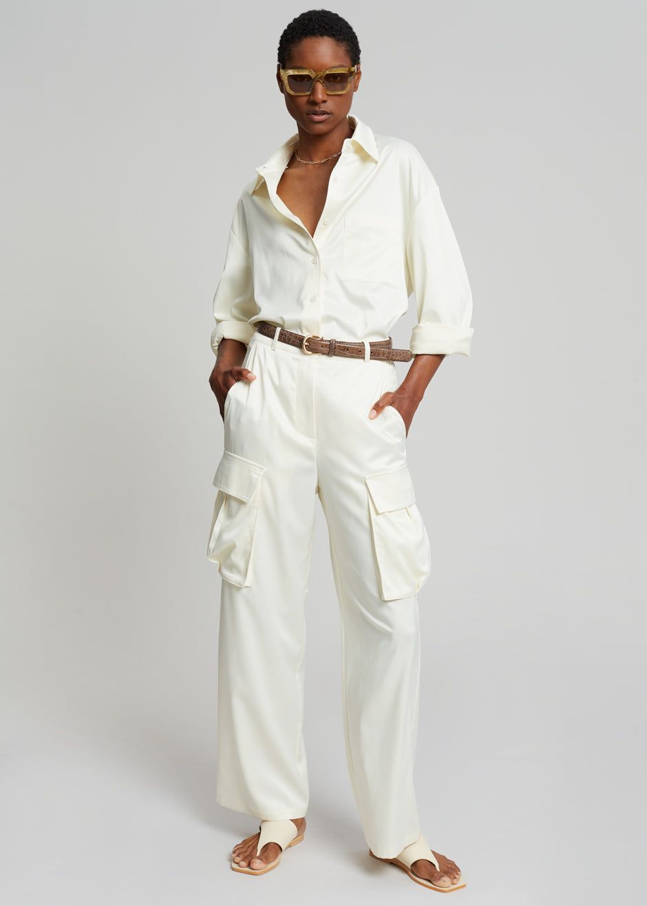 Lauren Silky Shirt - Cream sold by Frankie Shop product image thumbnail 5