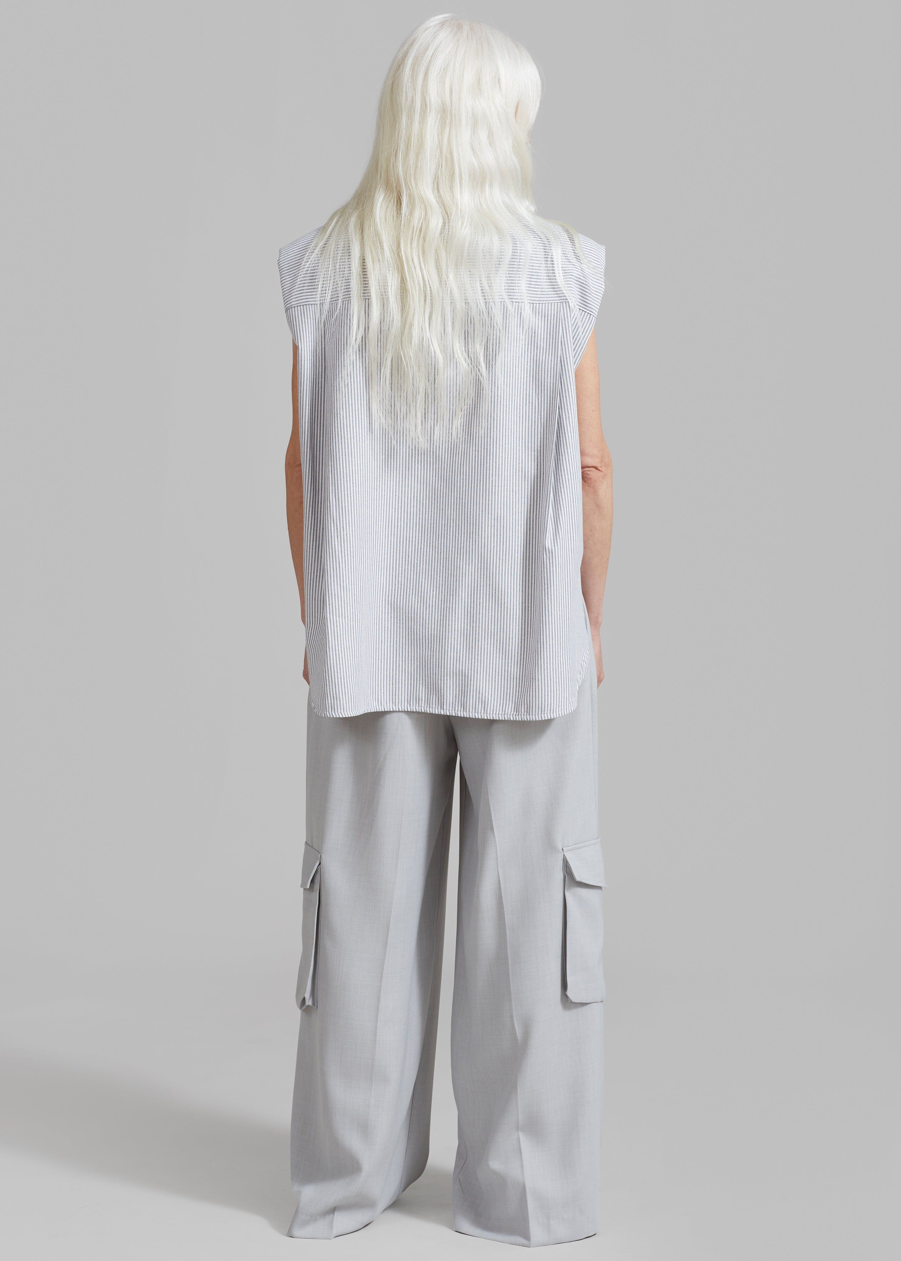 Aiden Long Collar Shirt - Grey Stripe sold by Frankie Shop product image thumbnail 9