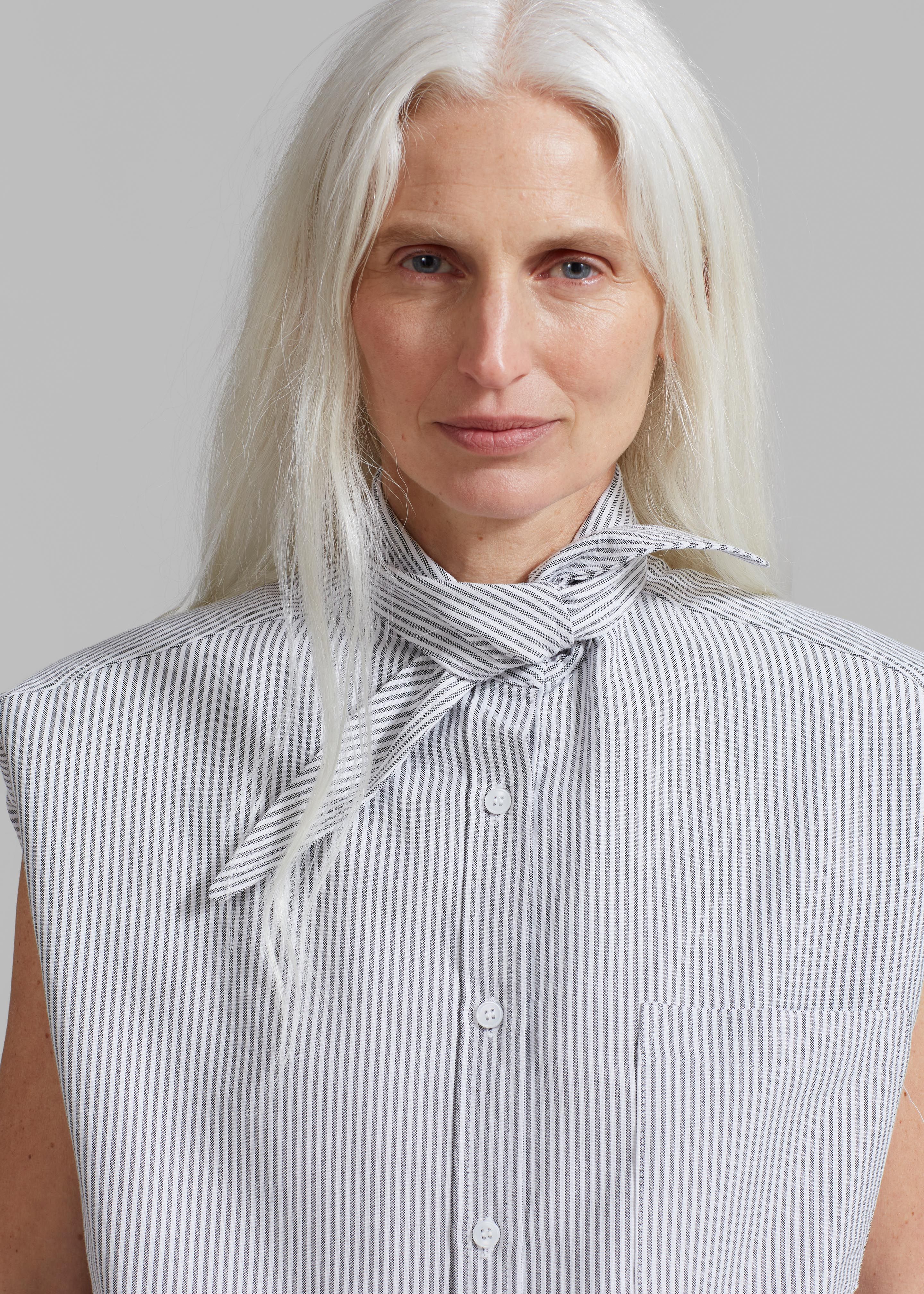 Aiden Long Collar Shirt - Grey Stripe sold by Frankie Shop product image thumbnail 8