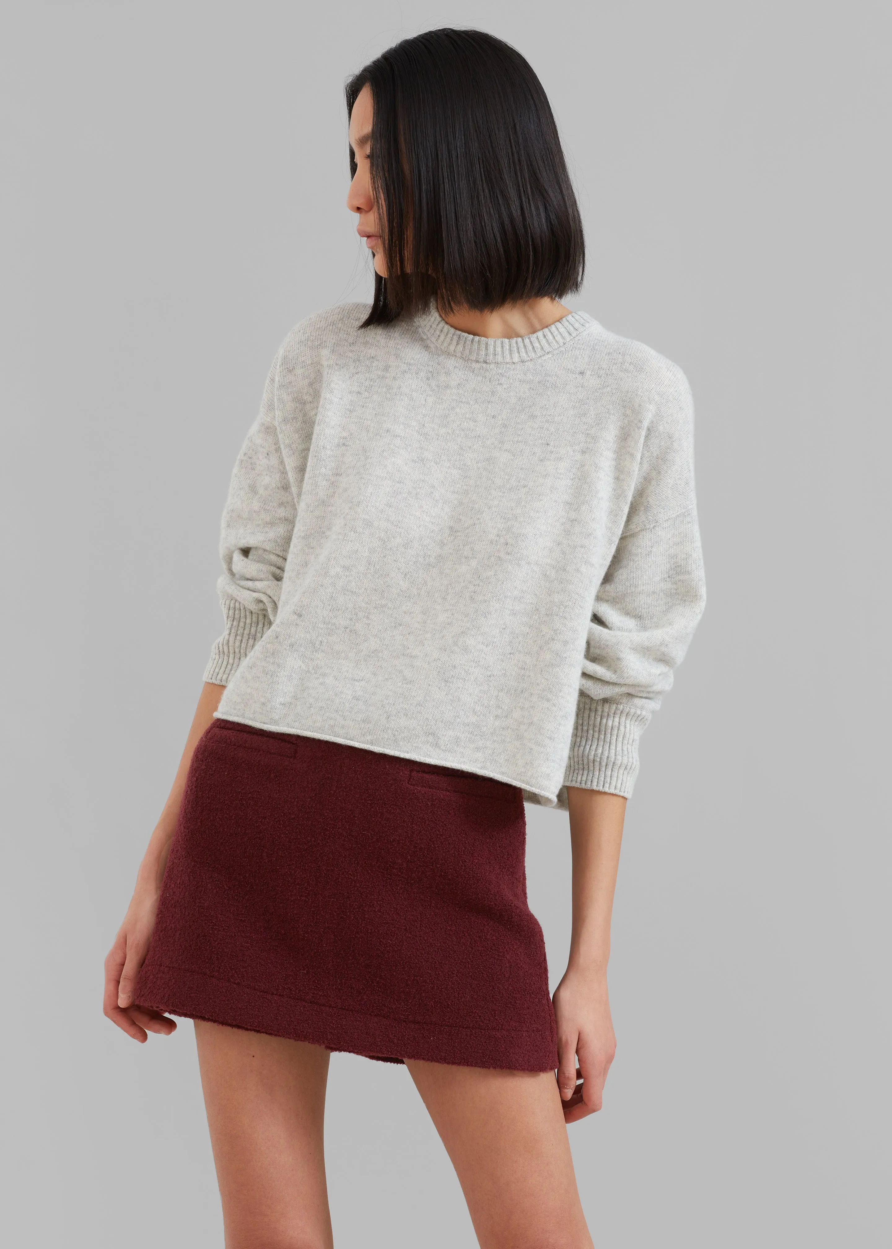 Beverly Wool-Blend Skort - Burgundy sold by Frankie Shop product image thumbnail 4
