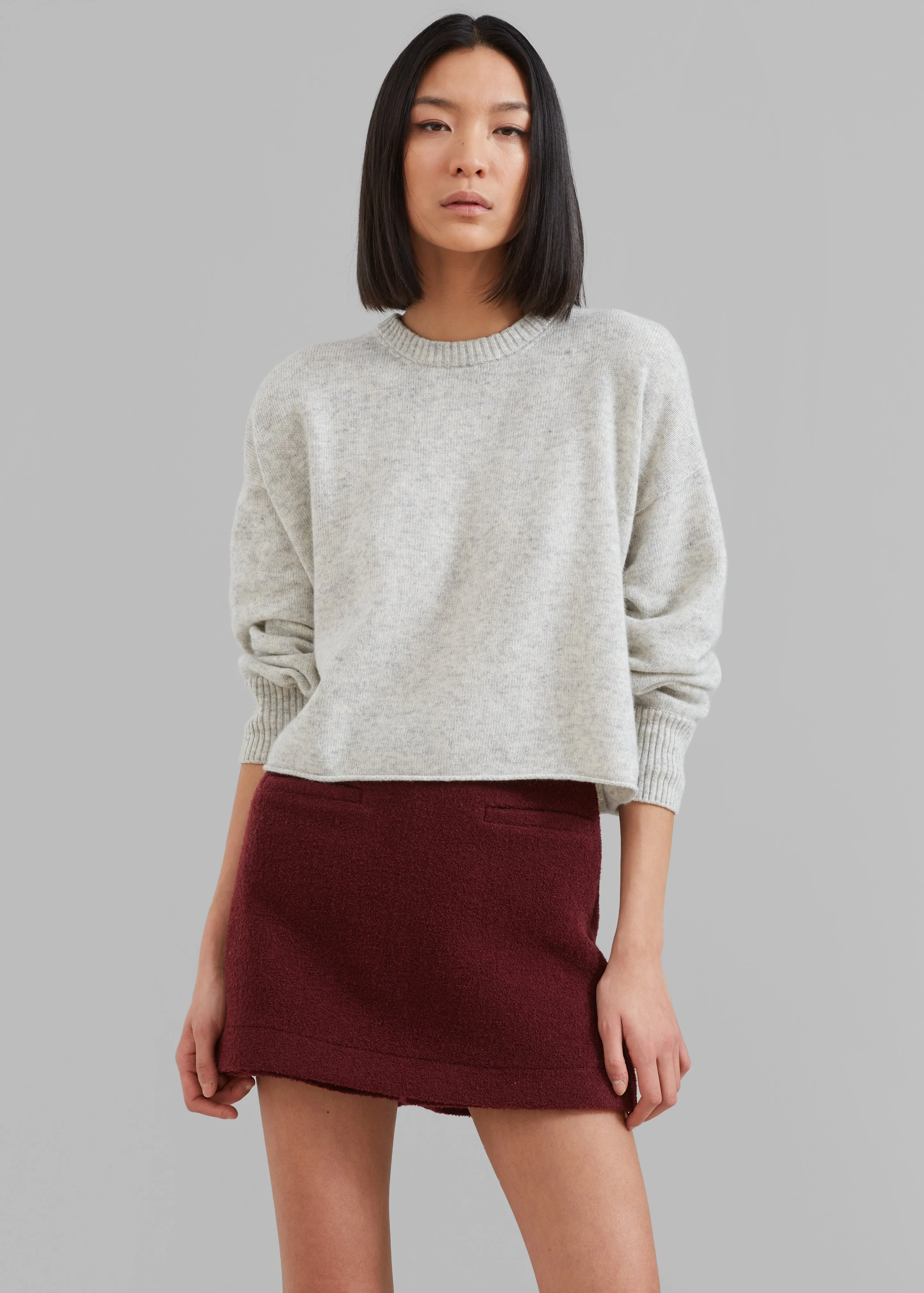 Beverly Wool-Blend Skort - Burgundy sold by Frankie Shop product image thumbnail 3
