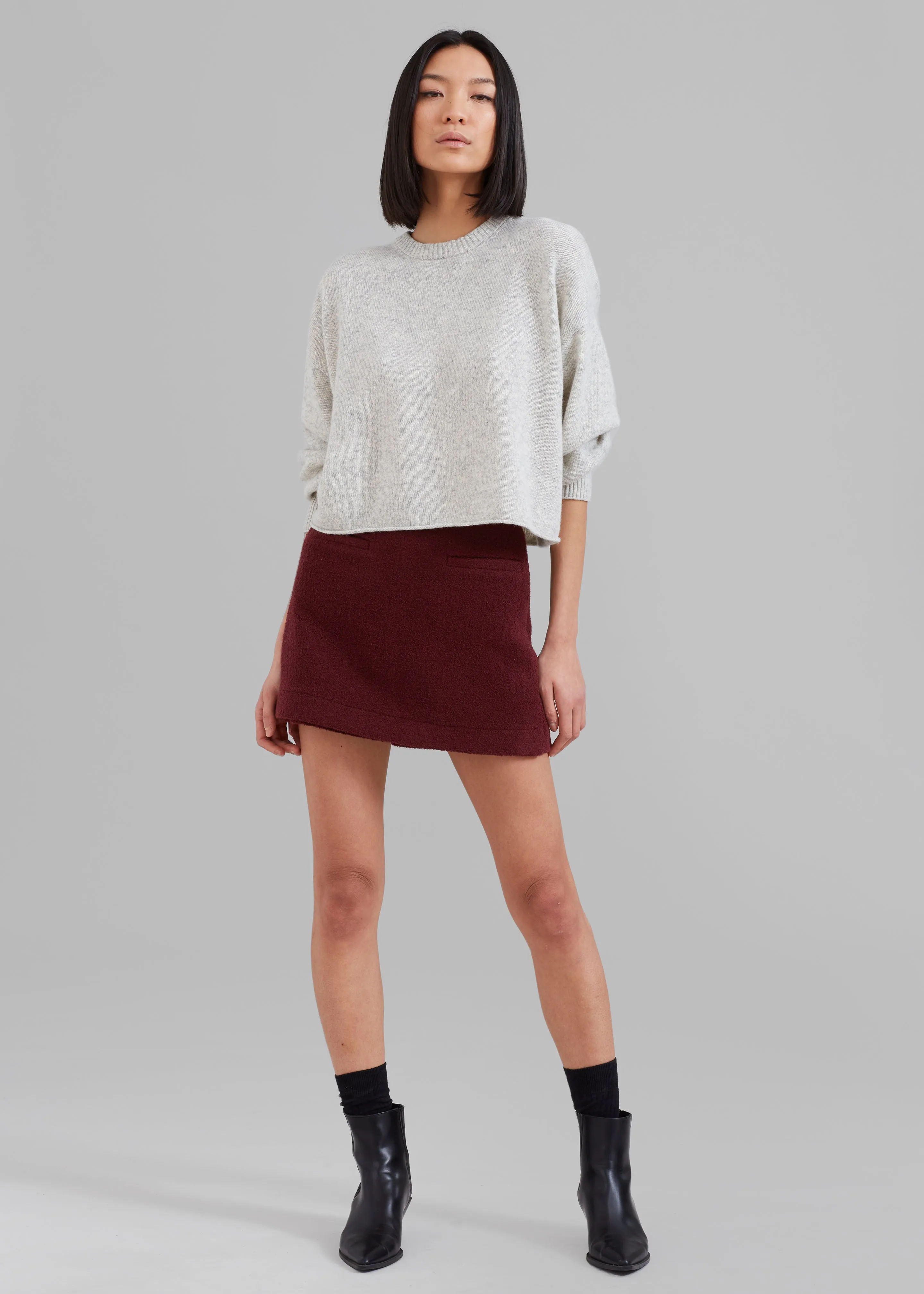 Beverly Wool-Blend Skort - Burgundy sold by Frankie Shop product image thumbnail 2