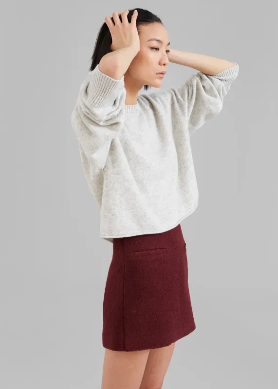 Beverly Wool-Blend Skort - Burgundy sold by Frankie Shop