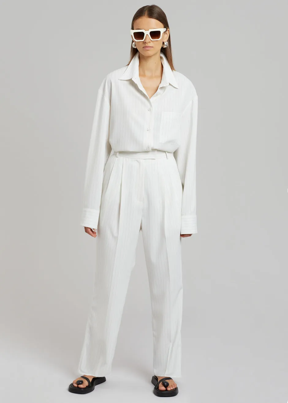 Bea Fluid Pinstripe Suit Pants - Off White sold by Frankie Shop