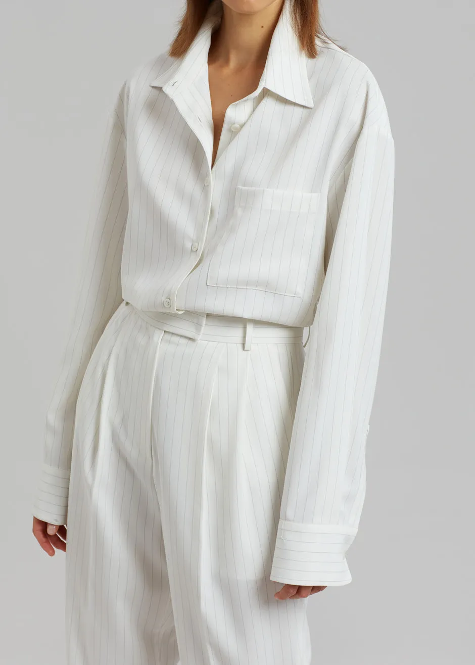 Bea Fluid Pinstripe Suit Pants - Off White sold by Frankie Shop product image thumbnail 3