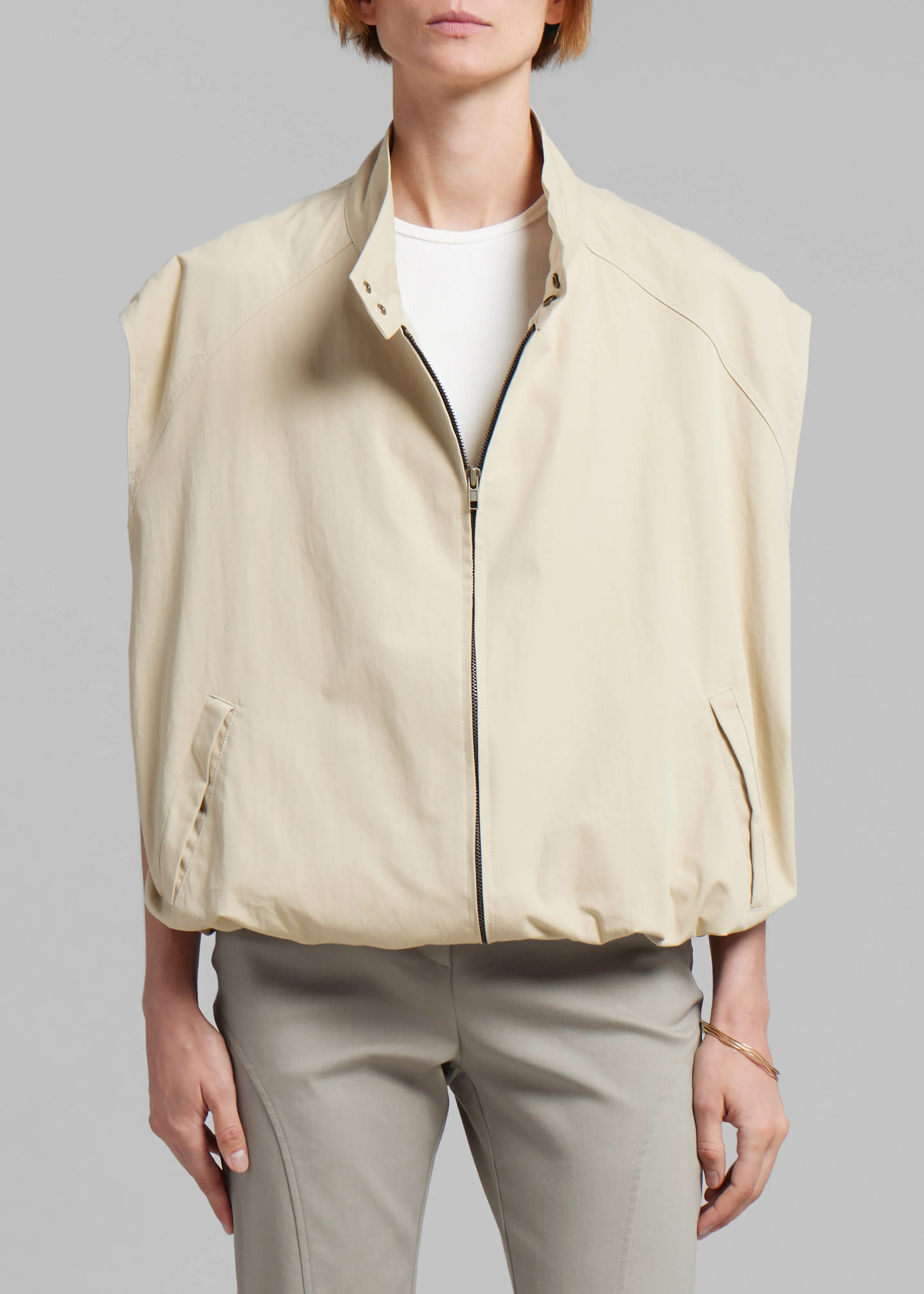 Lance Sleeveless Bomber Jacket - Beige sold by Frankie Shop product image thumbnail 4