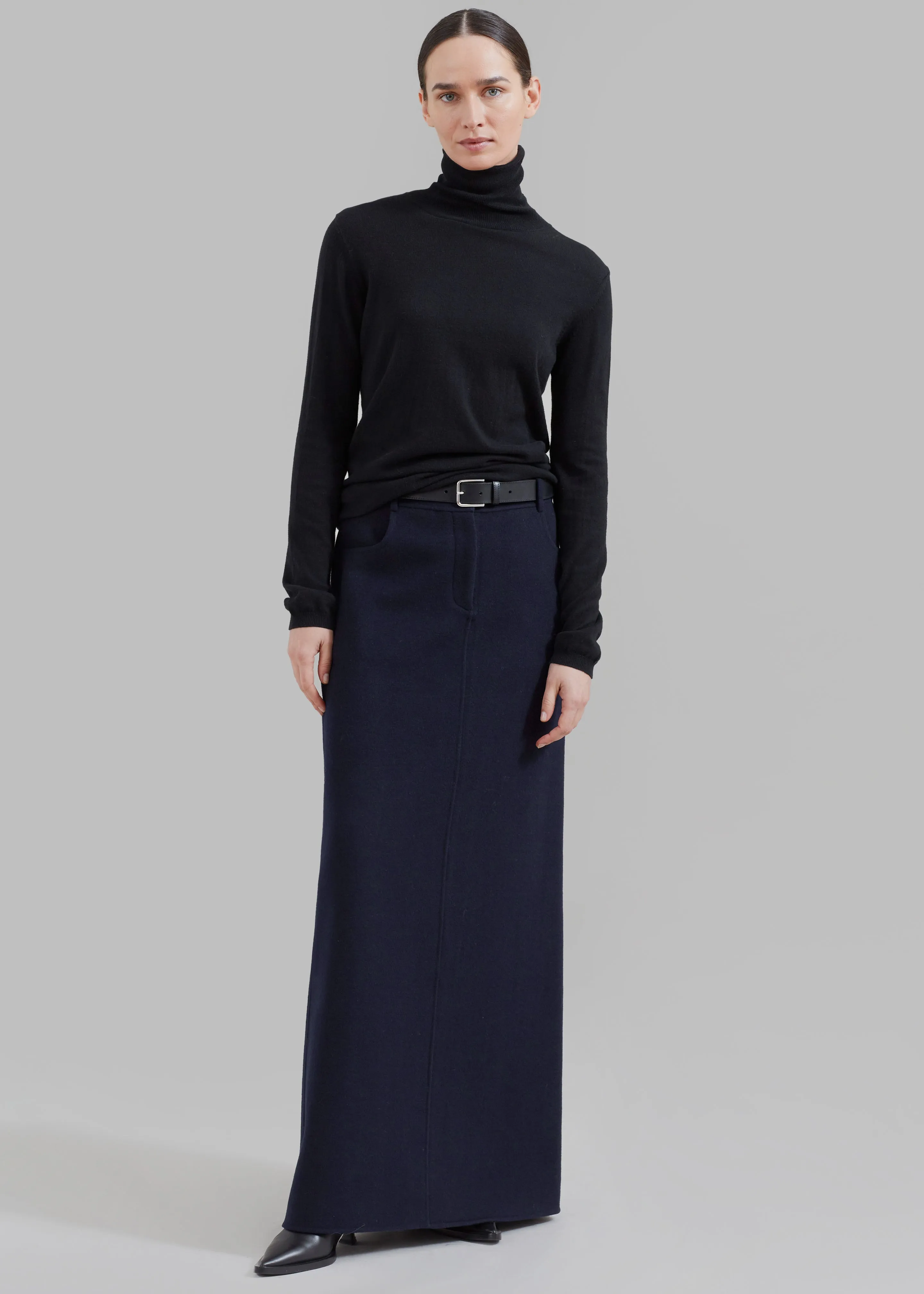 Malvo Long Wool Pencil Skirt - Navy sold by Frankie Shop product image thumbnail 2