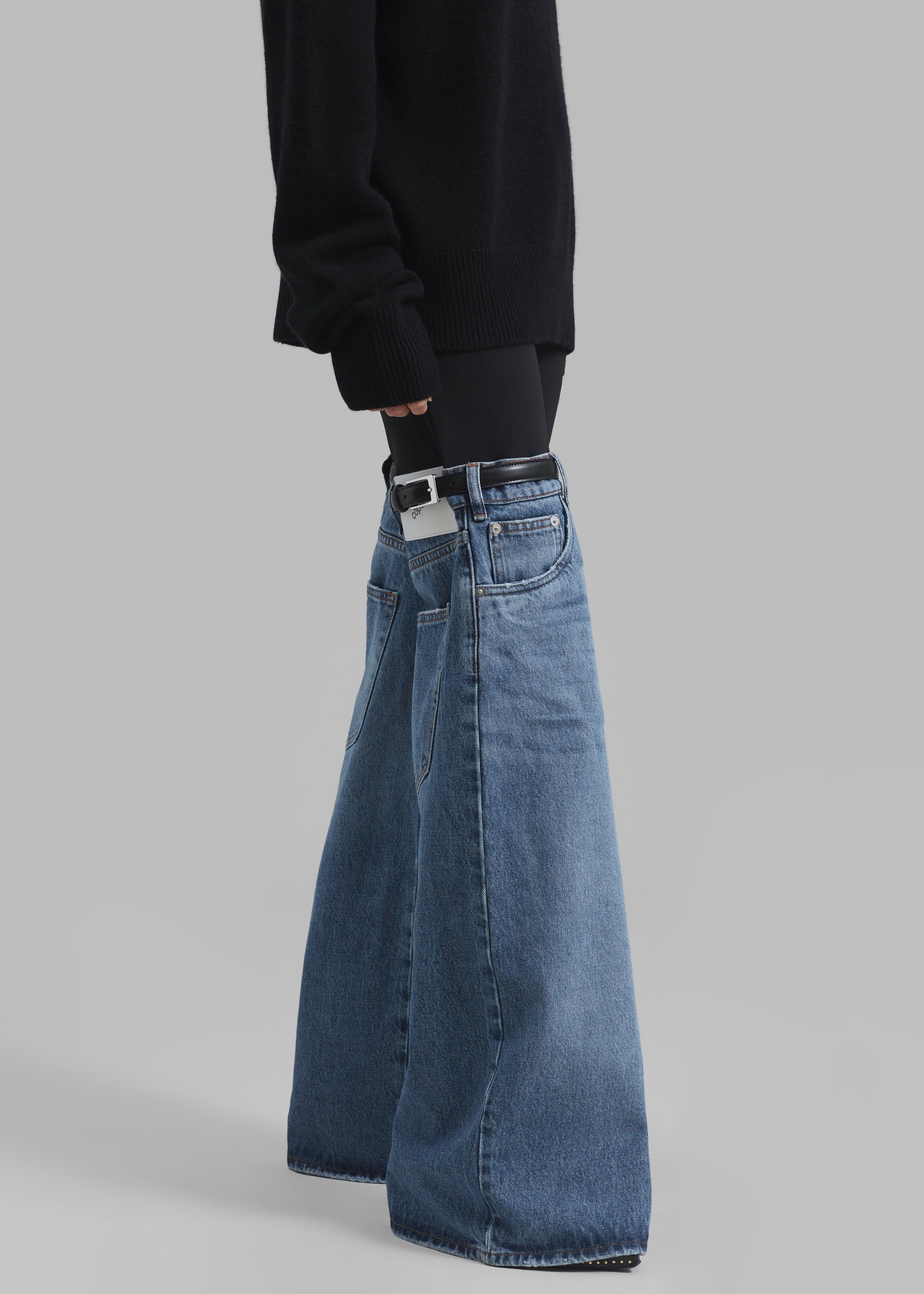 Coperni Hybrid Flare Denim Trousers - Black/Washed Blue sold by Frankie Shop product image thumbnail 6
