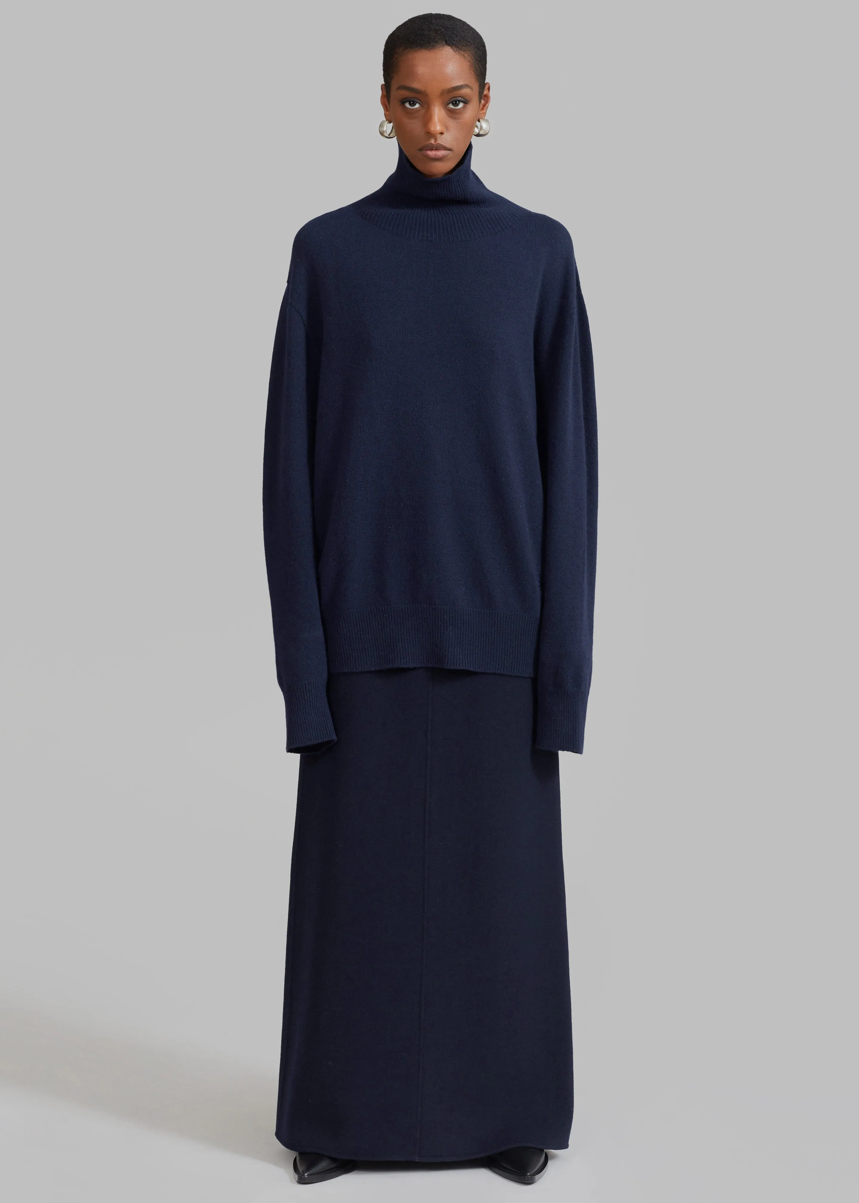 Malvo Long Wool Pencil Skirt - Navy sold by Frankie Shop product image thumbnail 4