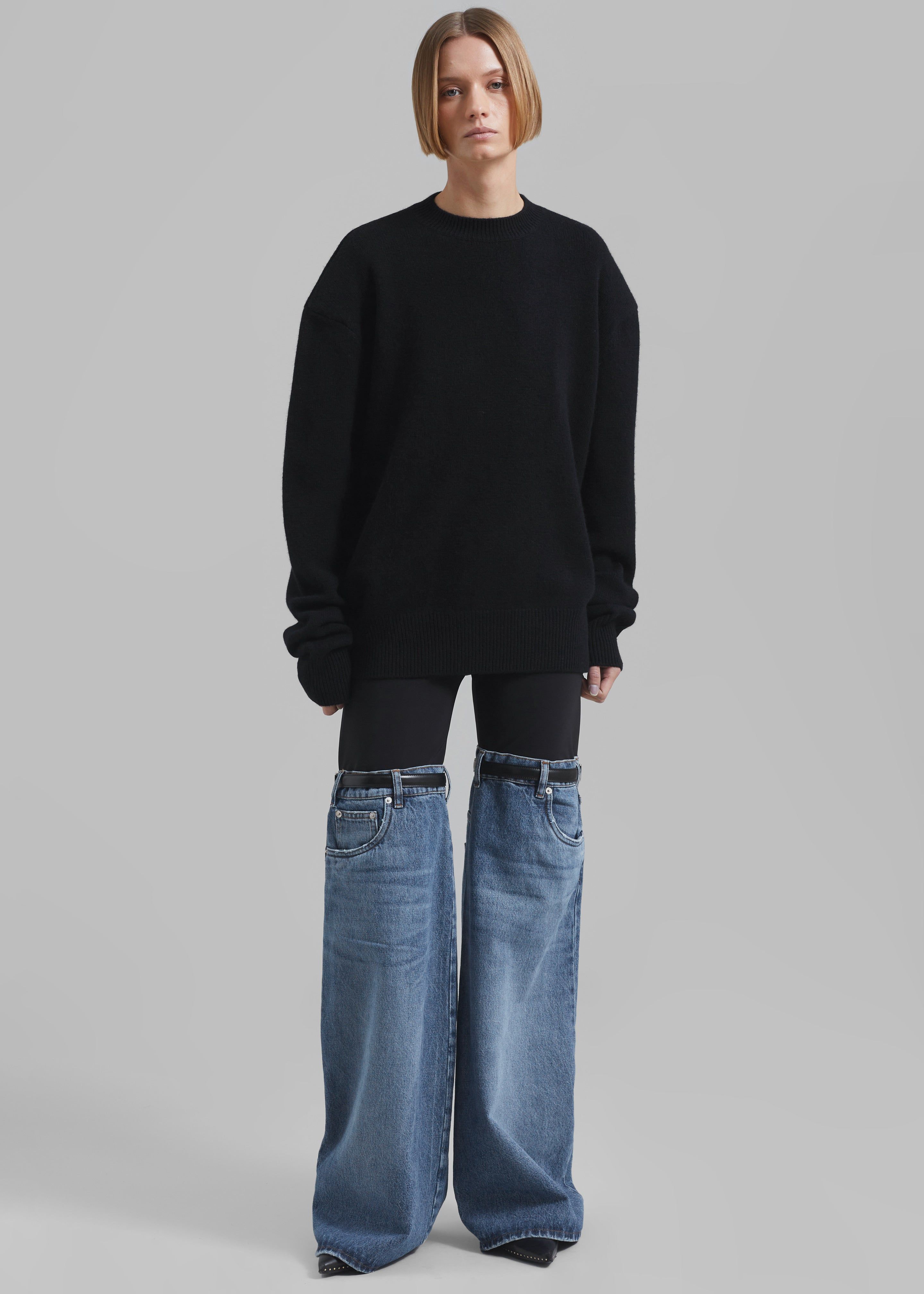 Coperni Hybrid Flare Denim Trousers - Black/Washed Blue sold by Frankie Shop product image thumbnail 8