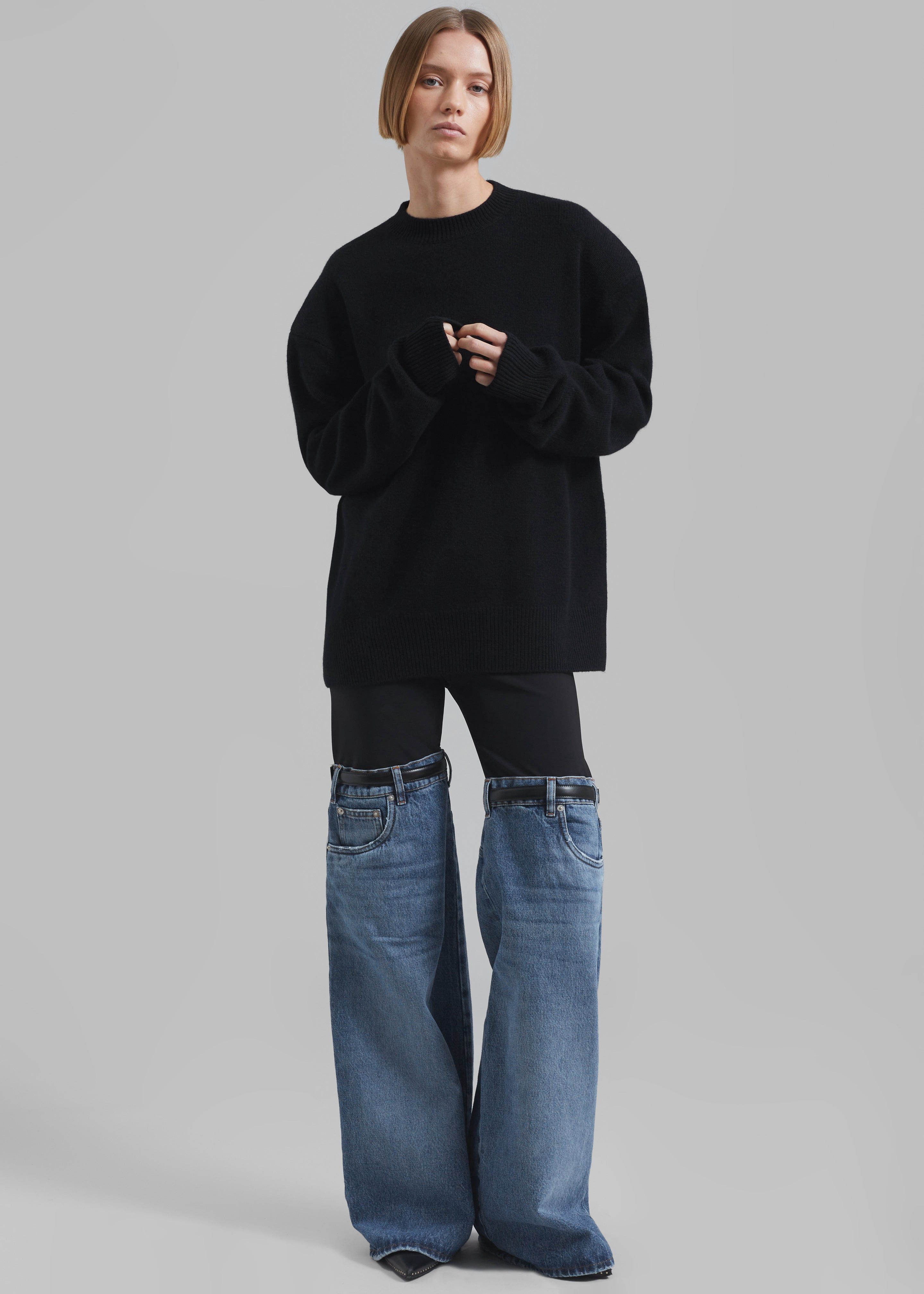 Coperni Hybrid Flare Denim Trousers - Black/Washed Blue sold by Frankie Shop product image thumbnail 3