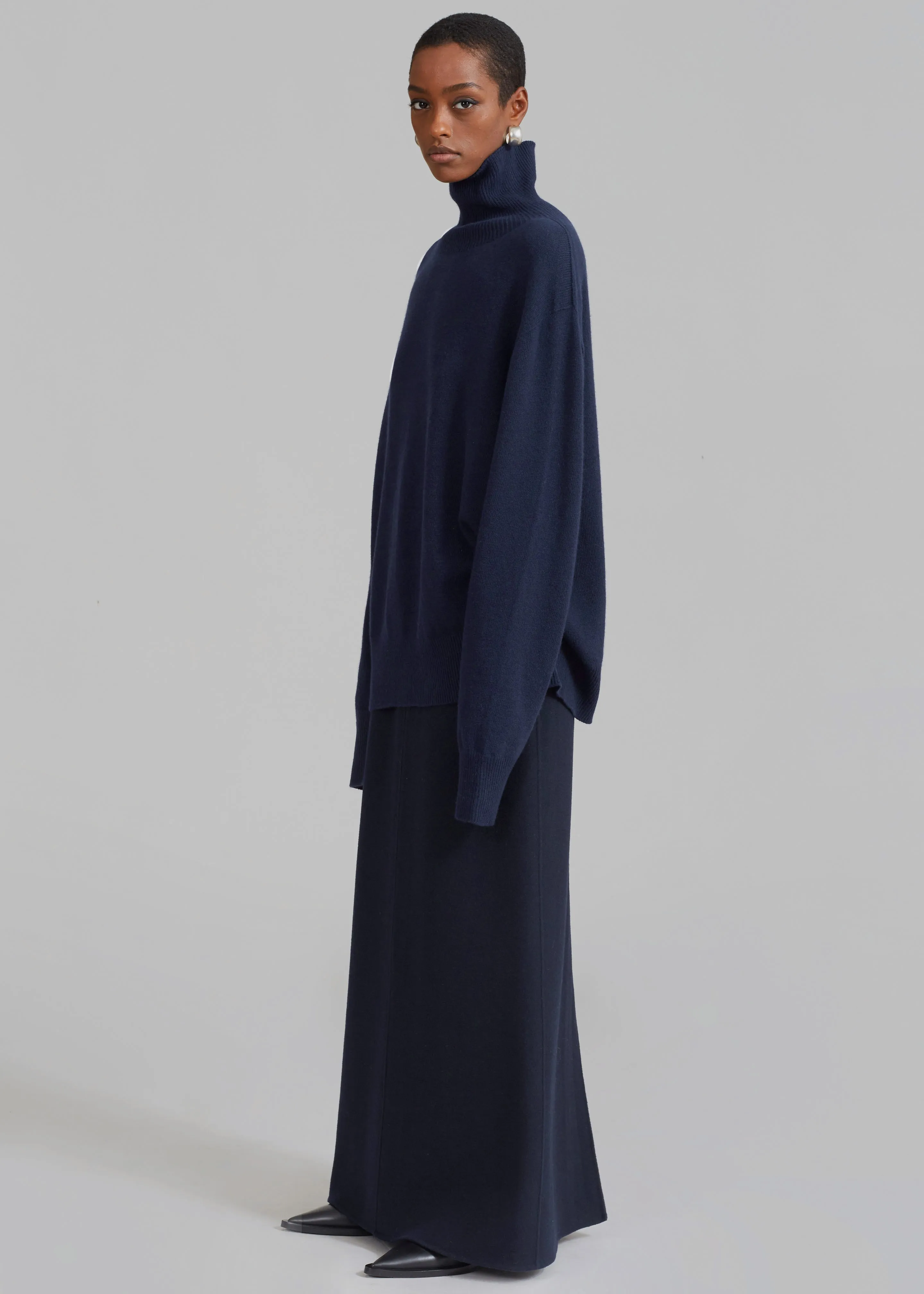 Malvo Long Wool Pencil Skirt - Navy sold by Frankie Shop product image thumbnail 5