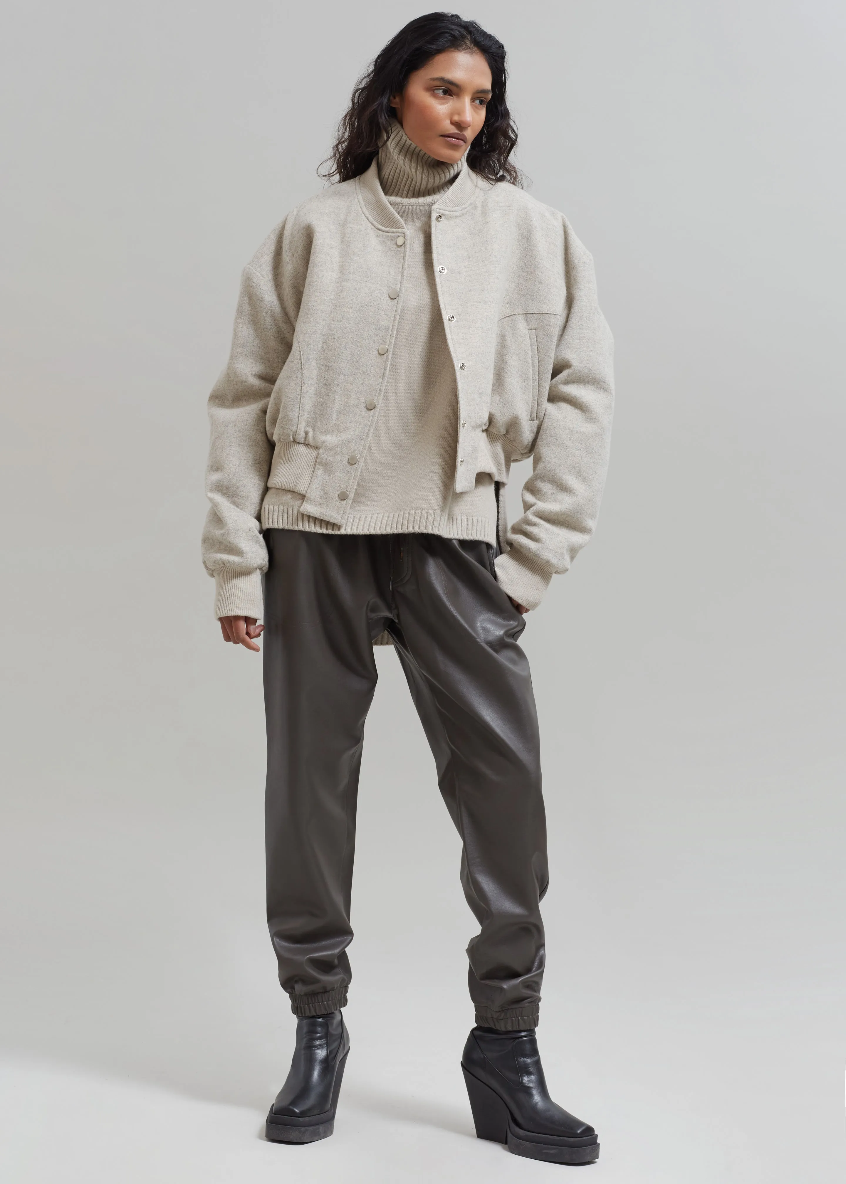 Debbie Wool Bomber - Taupe Melange sold by Frankie Shop product image thumbnail 2