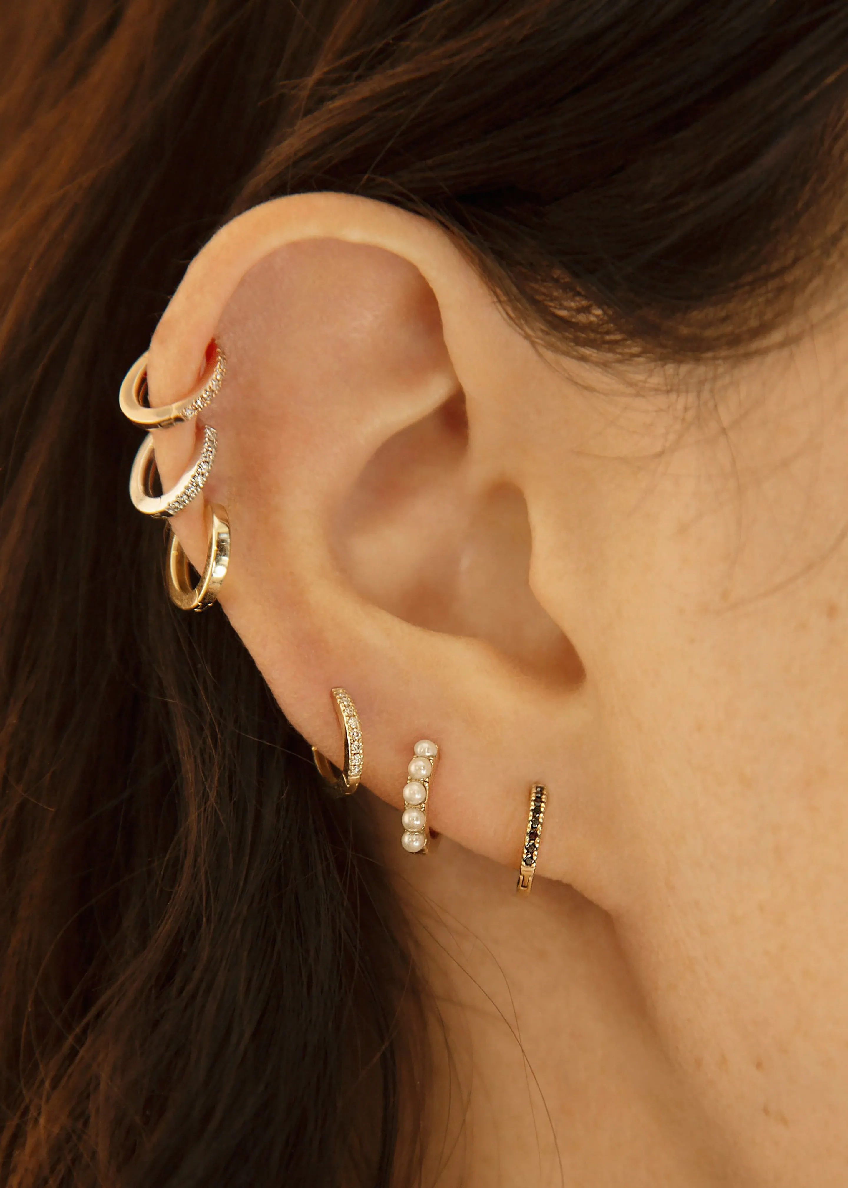 Otiumberg Black Diamond Huggie Hoop sold by Frankie Shop product image thumbnail 3