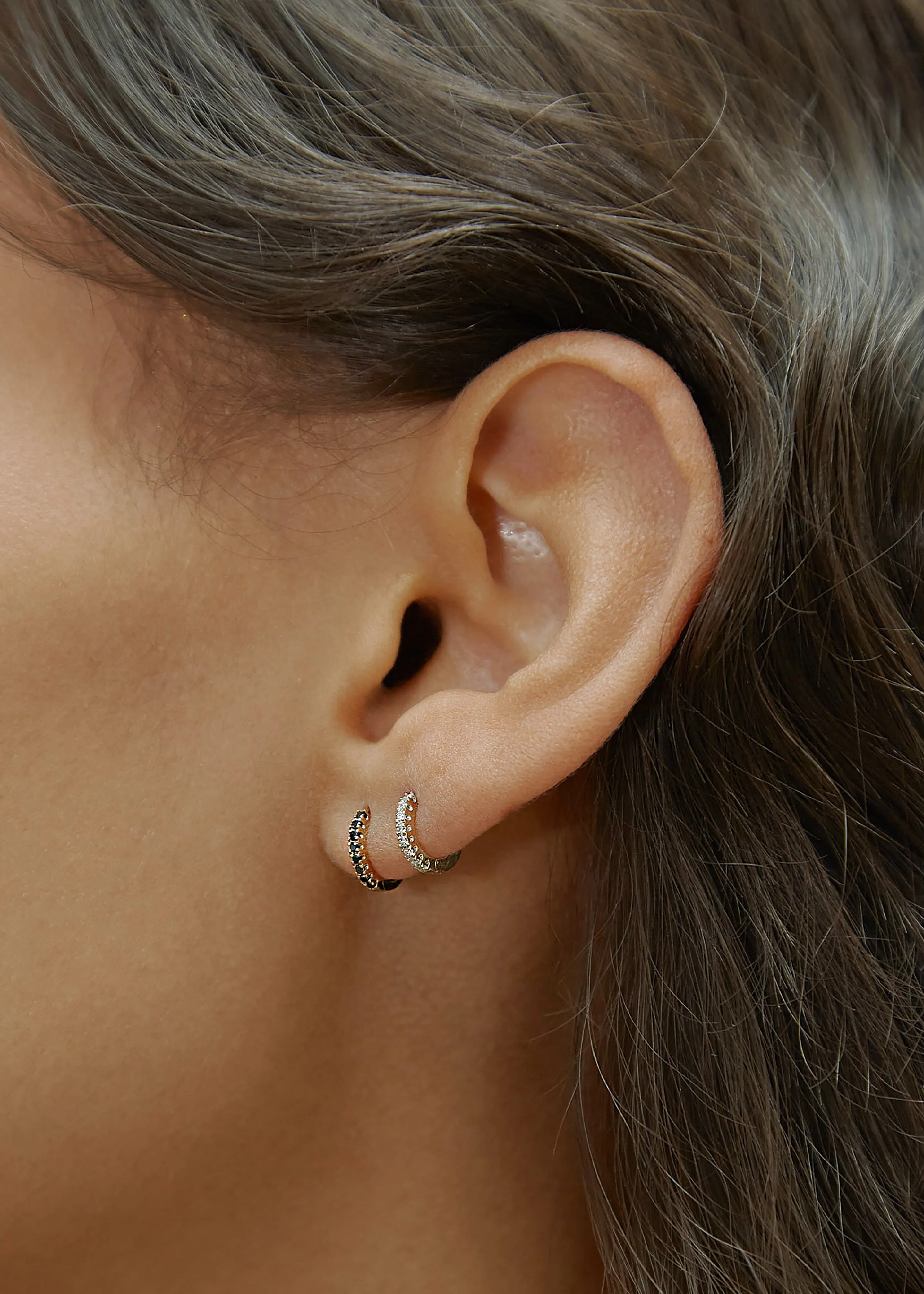 Otiumberg Black Diamond Huggie Hoop sold by Frankie Shop product image thumbnail 2