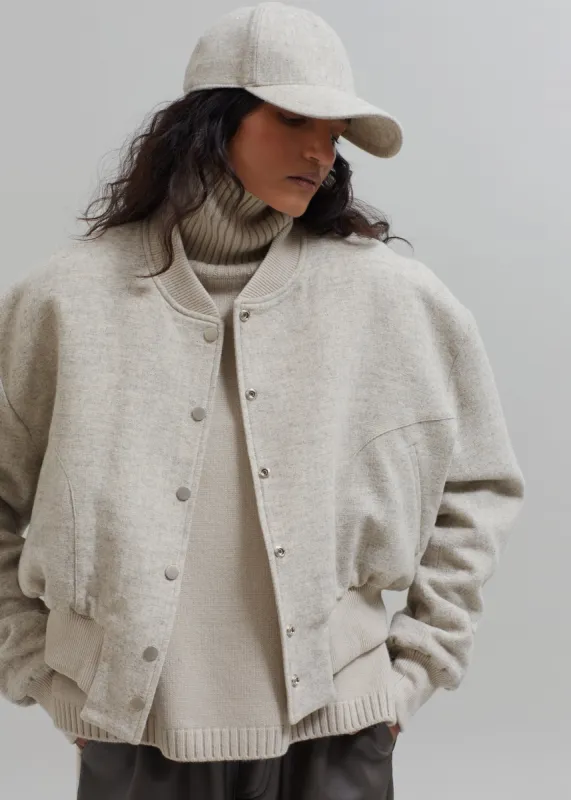 Debbie Wool Bomber - Taupe Melange sold by Frankie Shop