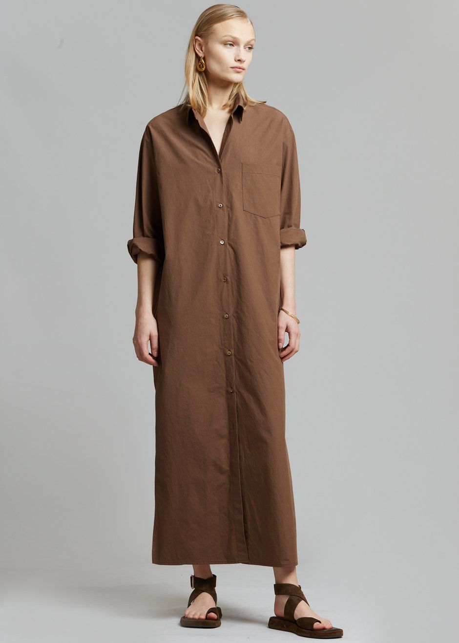Cala Organic Cotton Shirt Dress - Chocolate sold by Frankie Shop product image thumbnail 2