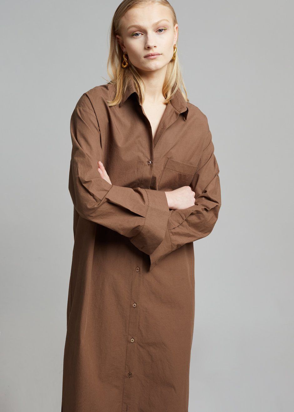 Cala Organic Cotton Shirt Dress - Chocolate sold by Frankie Shop product image thumbnail 4