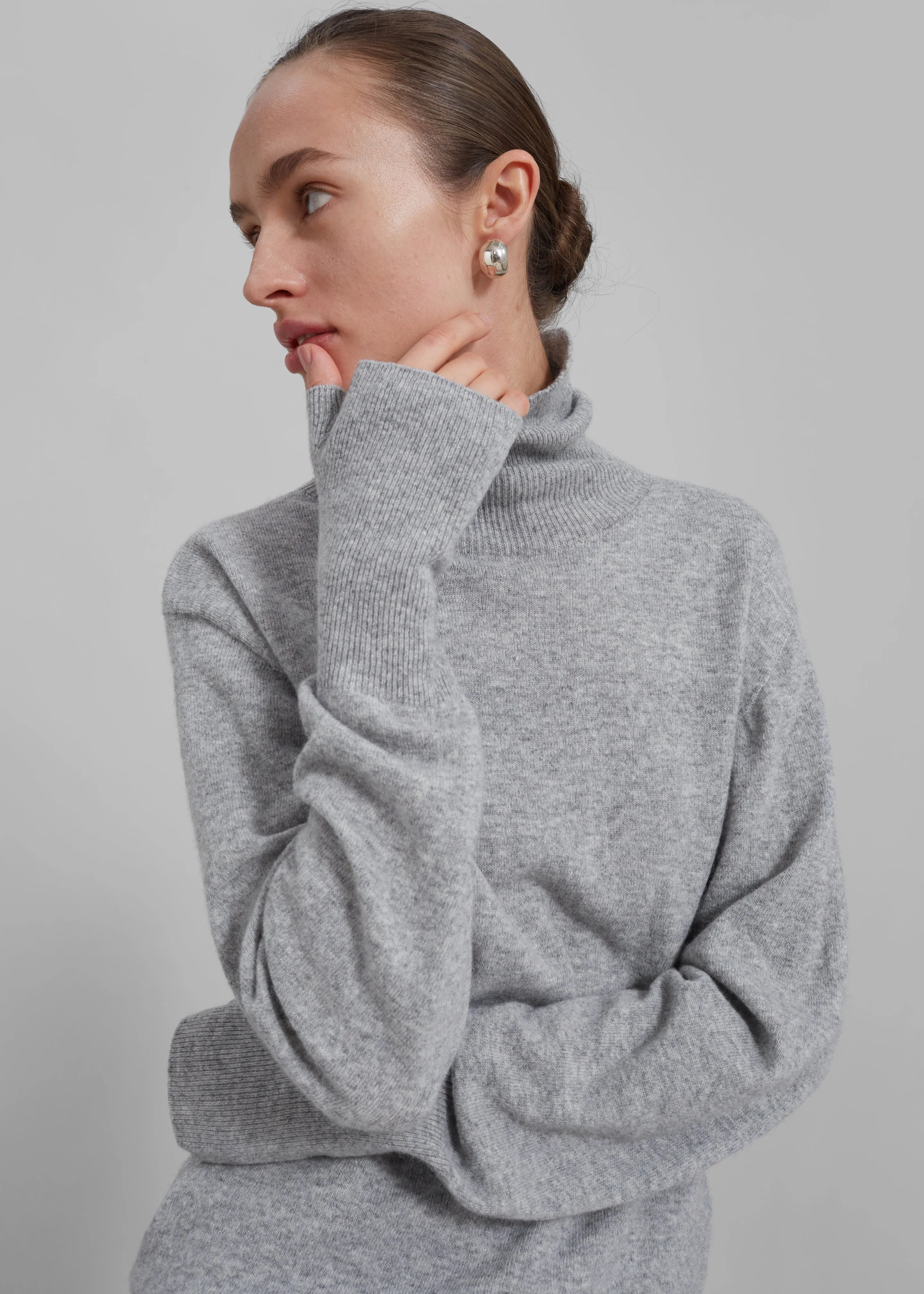 Delia Wool Turtleneck - Grey sold by Frankie Shop
